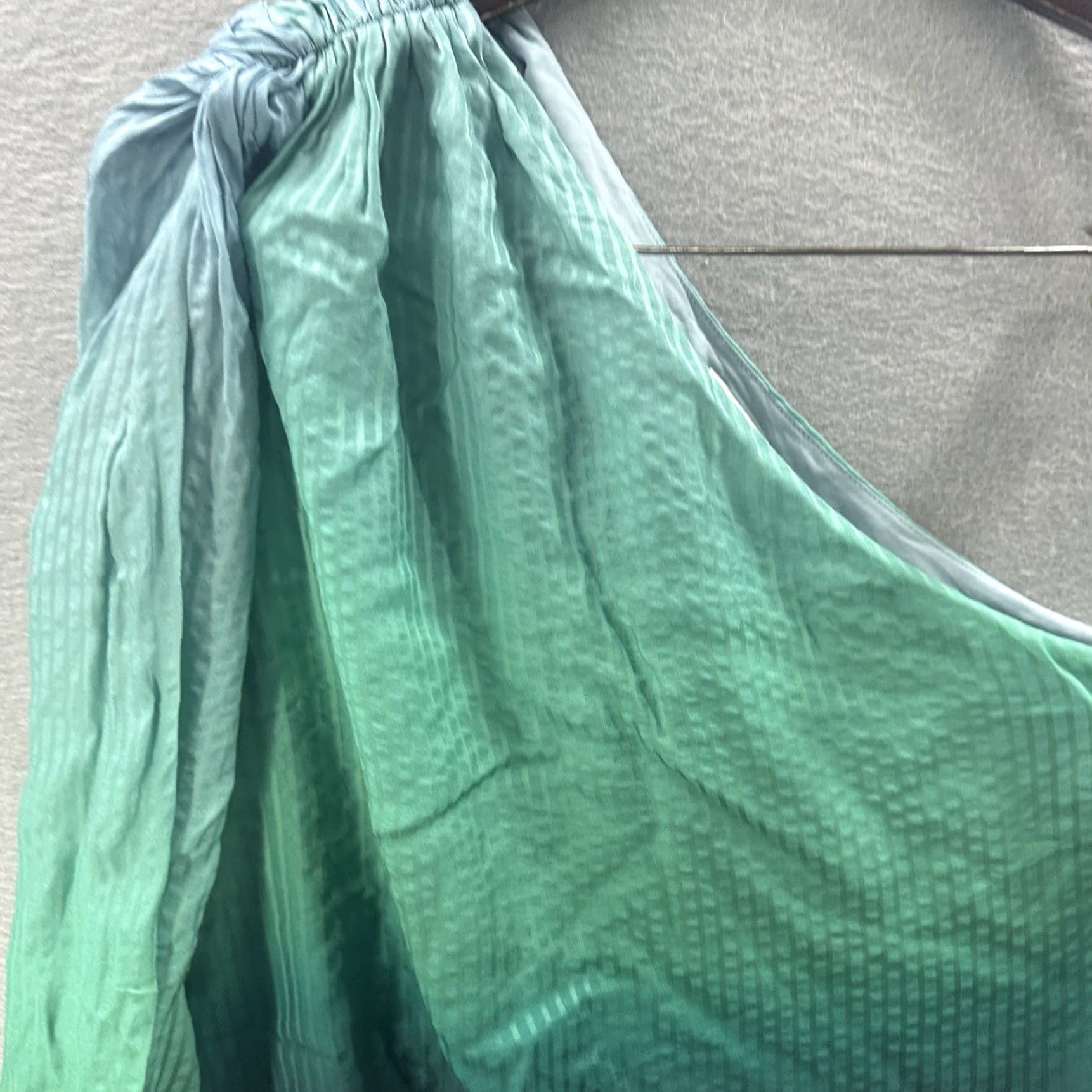 CAMI NYC CAMI NYC Shirt Womens S Crop One Shoulder OMbrE Preppy Silk Balloon Sleeve Size S / US 4 / IT 40 - 4 Thumbnail