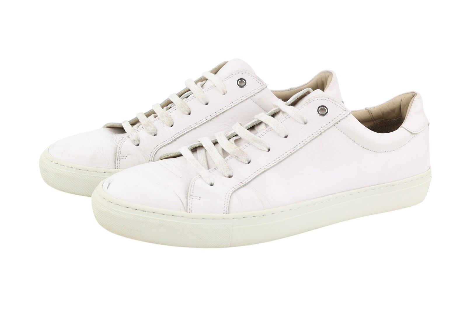 Suitsupply FW1404 EU43 White Leather Almond Toe Sneakers 83568 Size US 10 / EU 43 - 2 Thumbnail