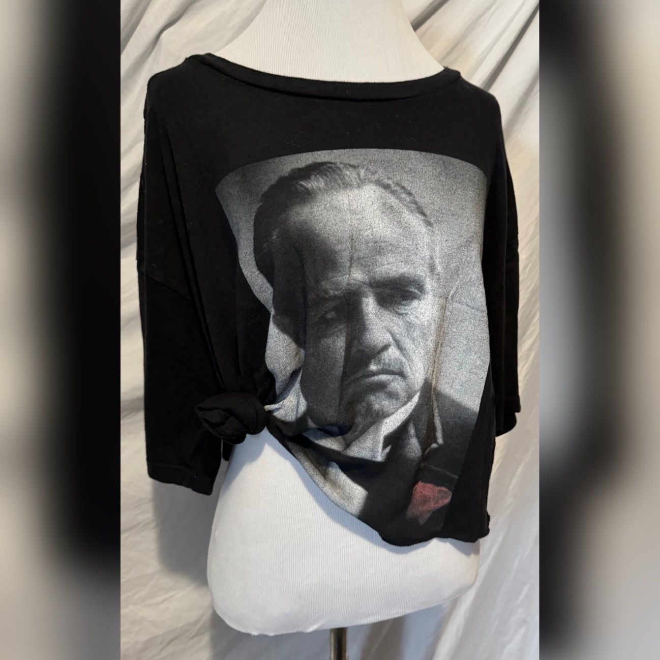 Vintage American Classics, Retro, The Godfather, Raw Hem Cropped Tee Size XL / US 12-14 / IT 48-50 - 2 Thumbnail