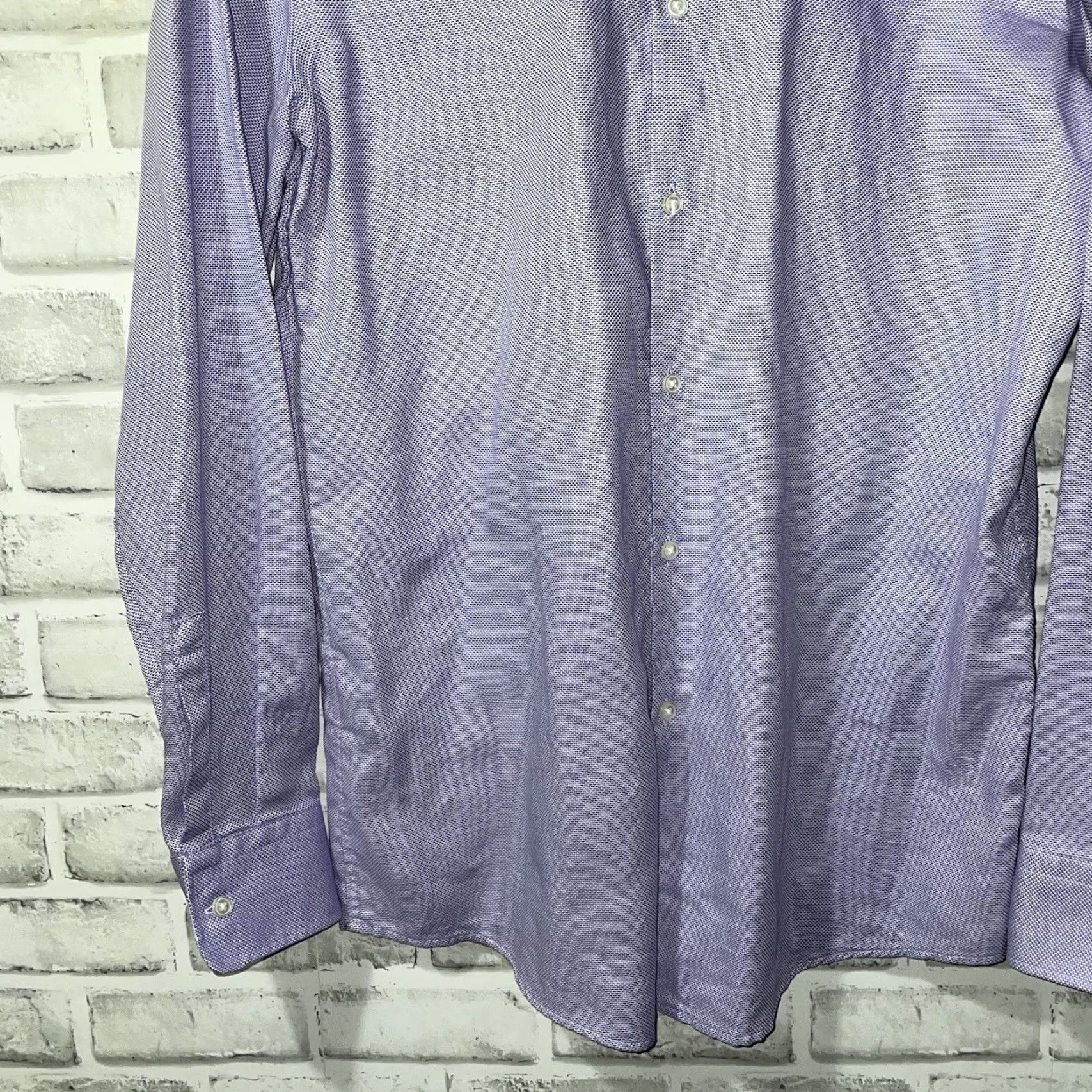 Hugo Boss HUGO BOSS Sharp Fit Long Sleeve Dress Shirt Men's Blue Size 16.5 Size 42R - 3 Thumbnail