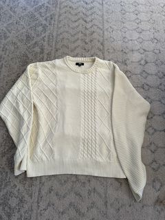 Hairy Stripe Crew Sweater in ivory/navy – Stüssy