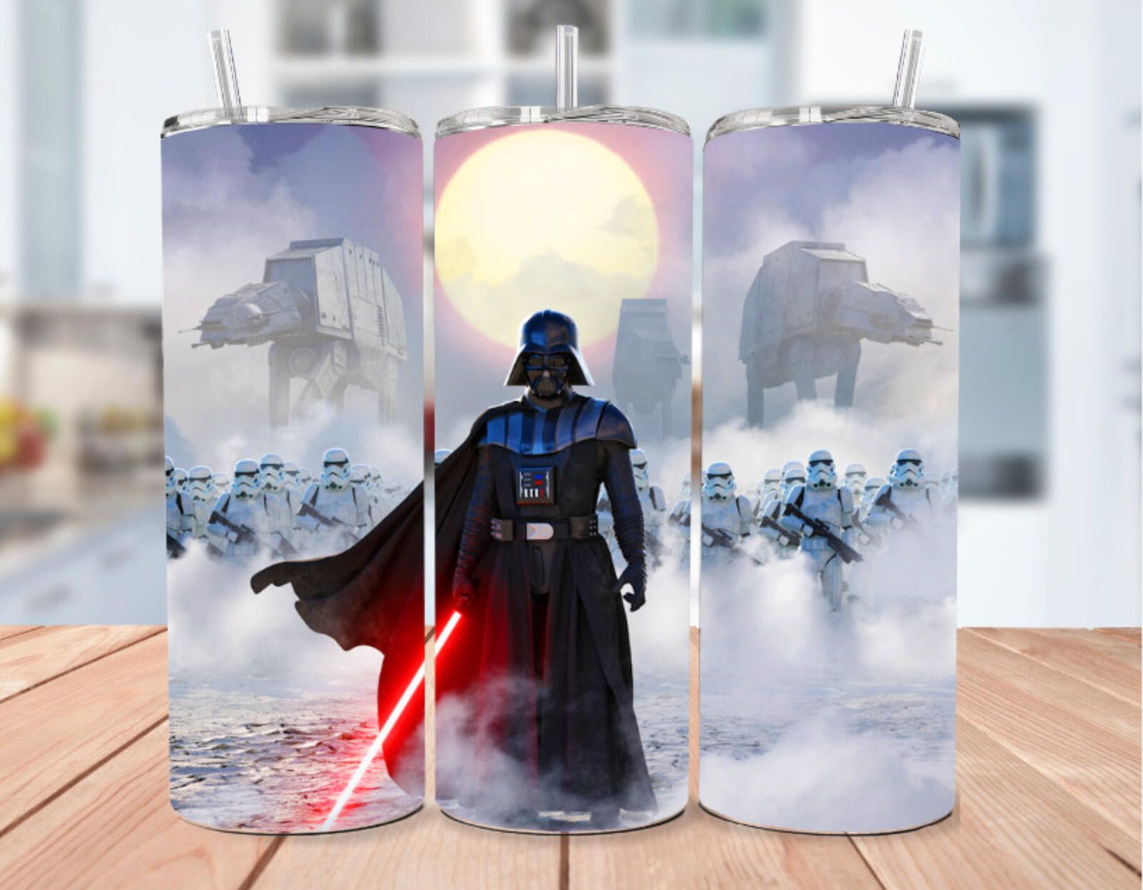 The Unbranded Brand Darth Vader Light the Snow Stainless Steel Tumbler - 20 Oz Size ONE SIZE - 1 Thumbnail