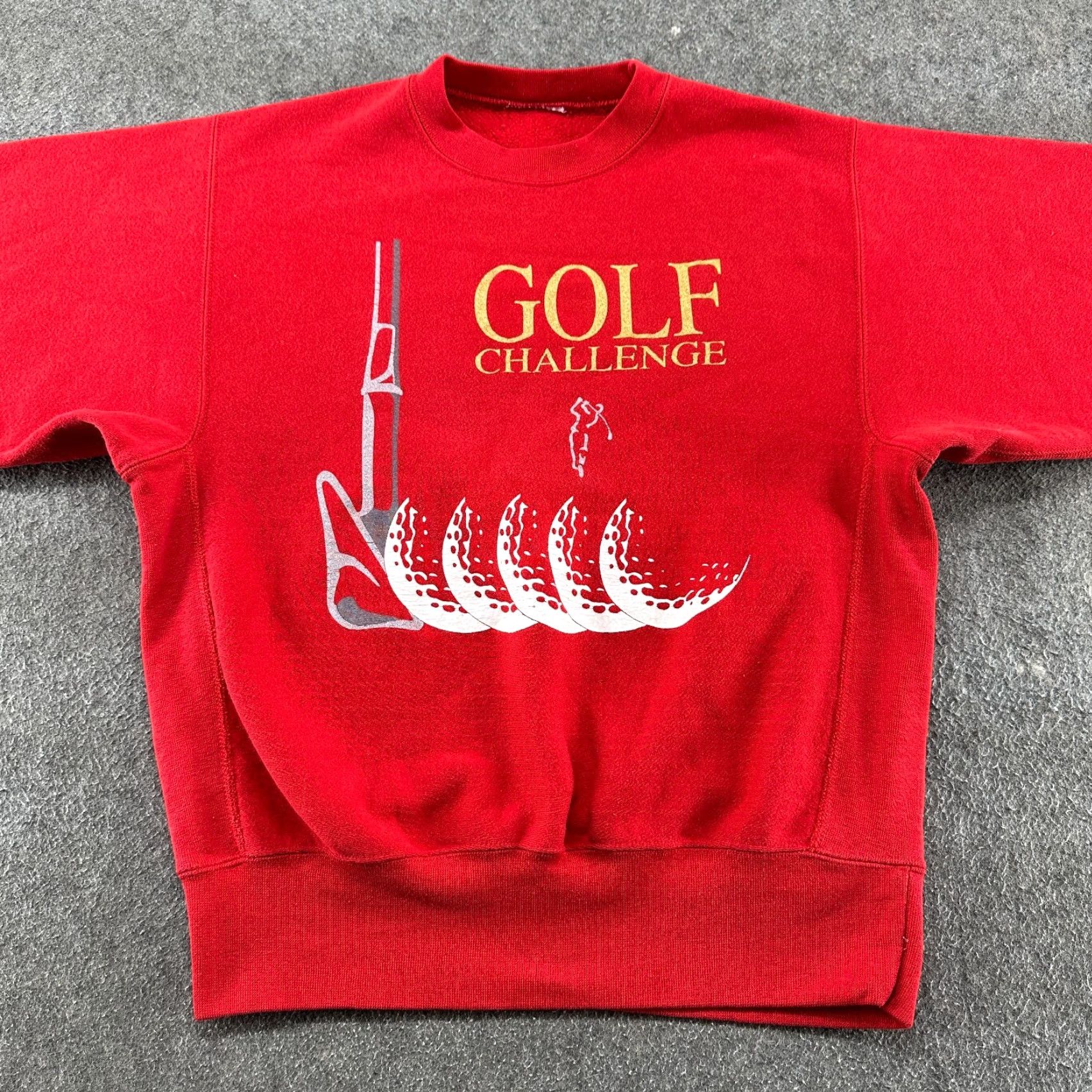 Vintage VINTAGE Golf Sweatshirt Mens M Red Pullover Graphic Challenge Reverse Weave 90s Size US M / EU 48-50 / 2 - 3 Thumbnail