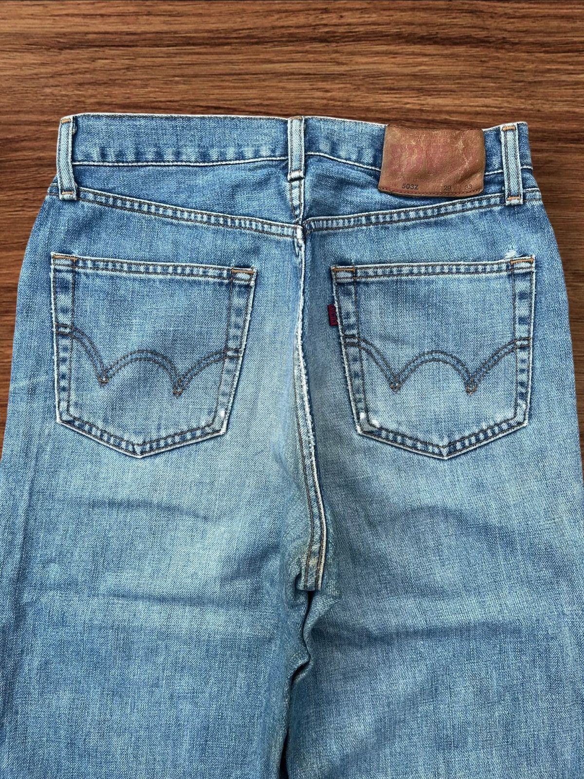 Edwin × Japanese Brand Vintage Japanese Brand Blue Washed Distressed Straight Jeans Size US 28 / EU 44 - 4 Thumbnail