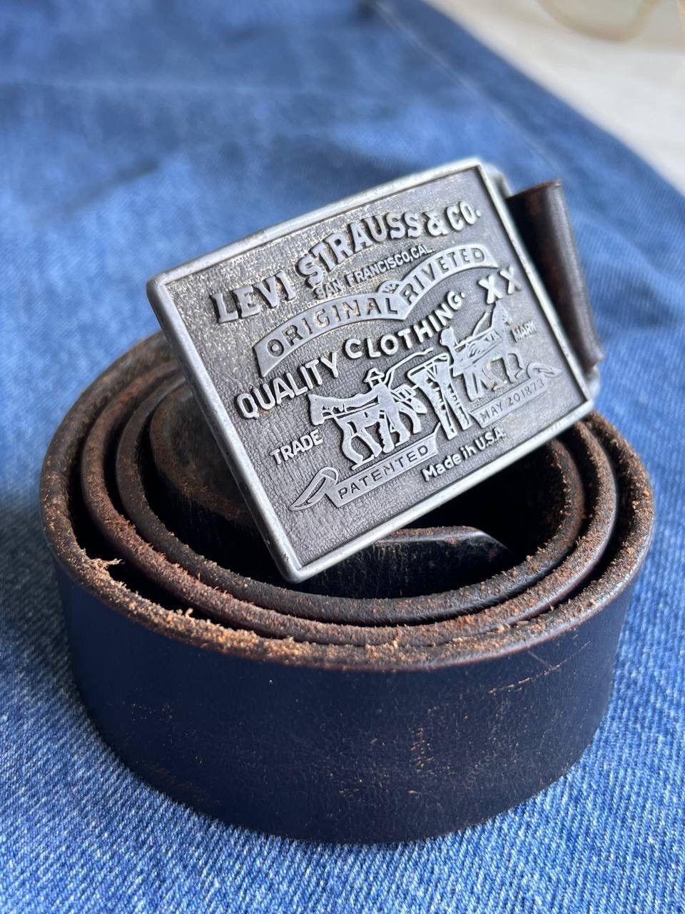Levi's × Vintage Vintage 90s Levi's Leather belt Size ONE SIZE - 4 Thumbnail