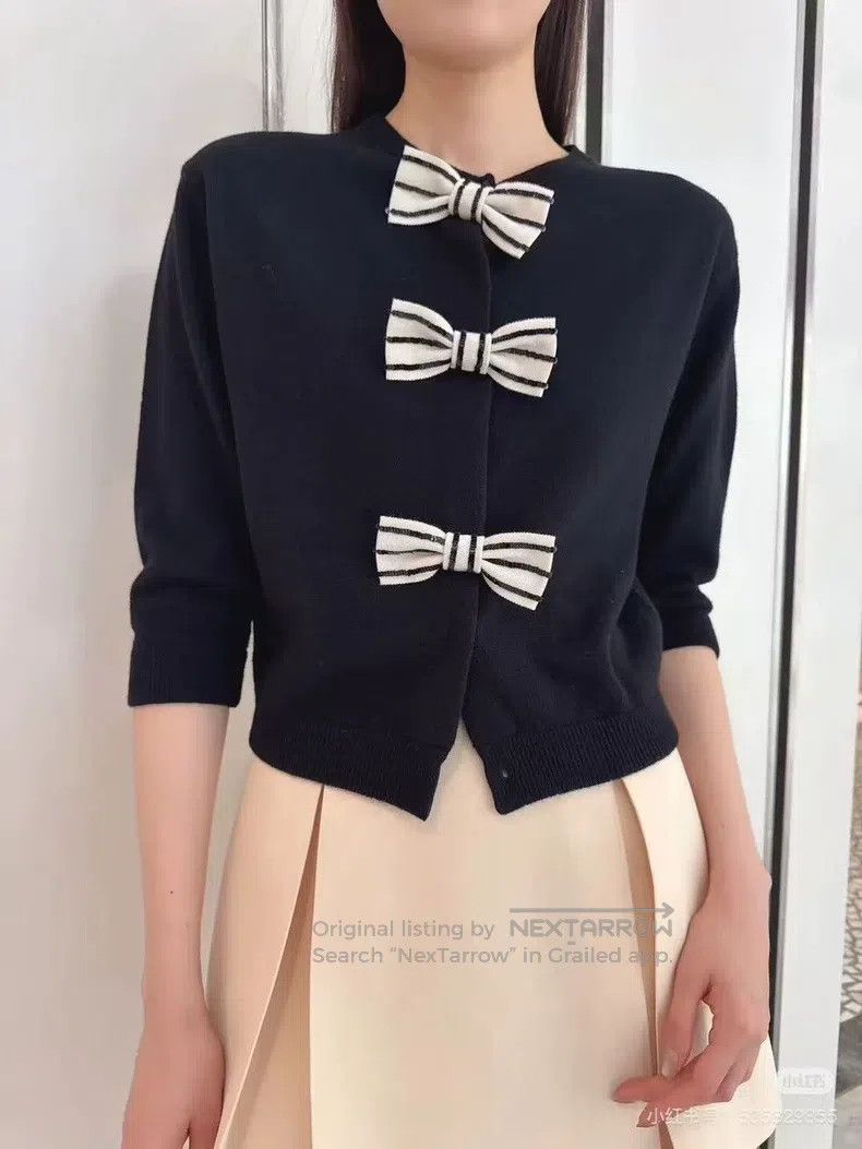 Valentino Valentino A black bow knitted cardigan Size M / US 6-8 / IT 42-44 - 9 Thumbnail