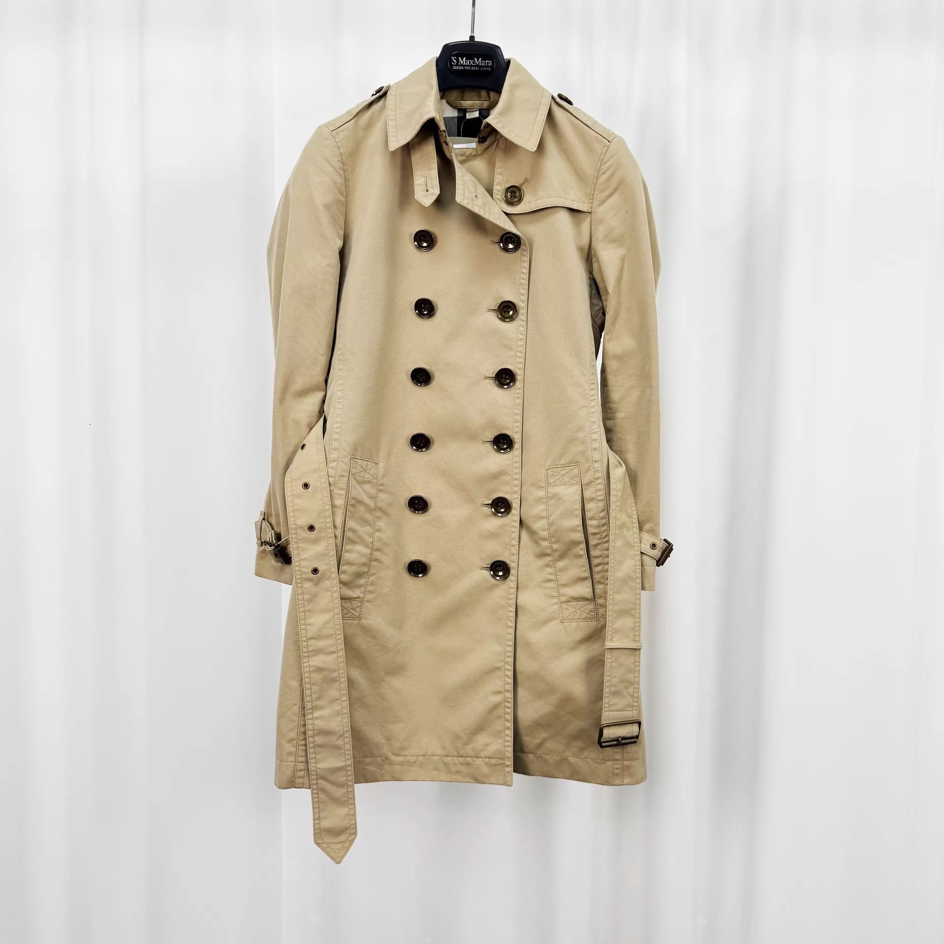 Burberry Burberry Double-Breasted Trench Khaki Check UK4 99New Size XS / US 0-2 / IT 36-38 - 1 Thumbnail
