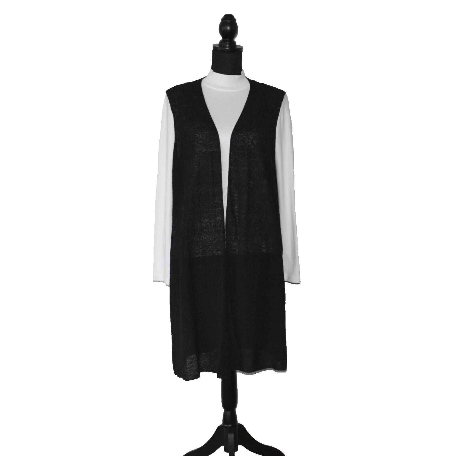 Eileen Fisher EILEEN FISHER Viscose Open Front Long Cardigan Sweater Sz L Size L / US 10 / IT 46 - 1 Thumbnail