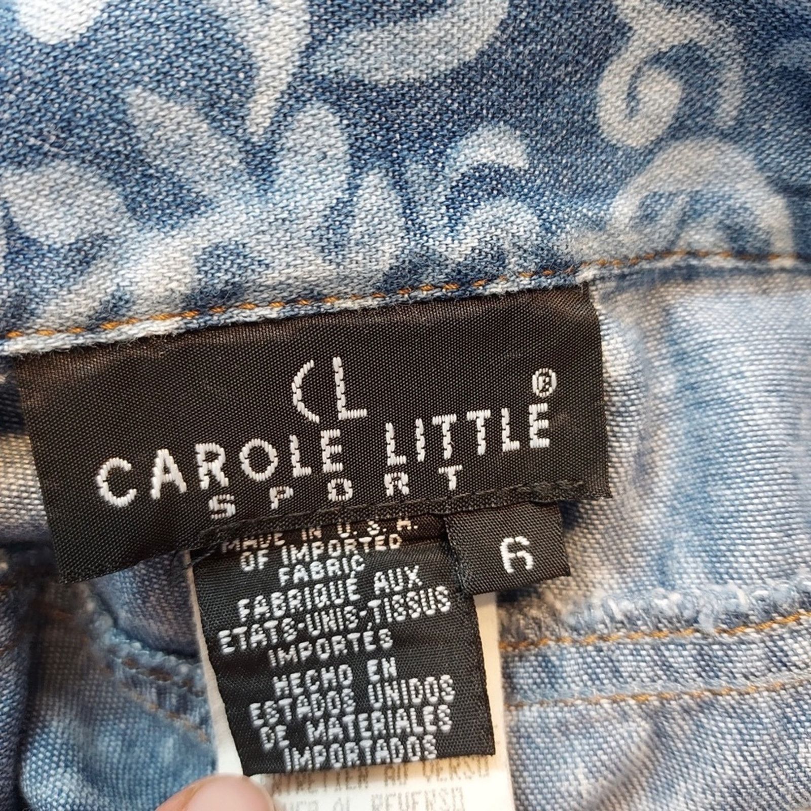 Other Carole Little Blue White Floral Denim High Rise Jeans Pants Size 28" / US 6 / IT 42 - 6 Thumbnail