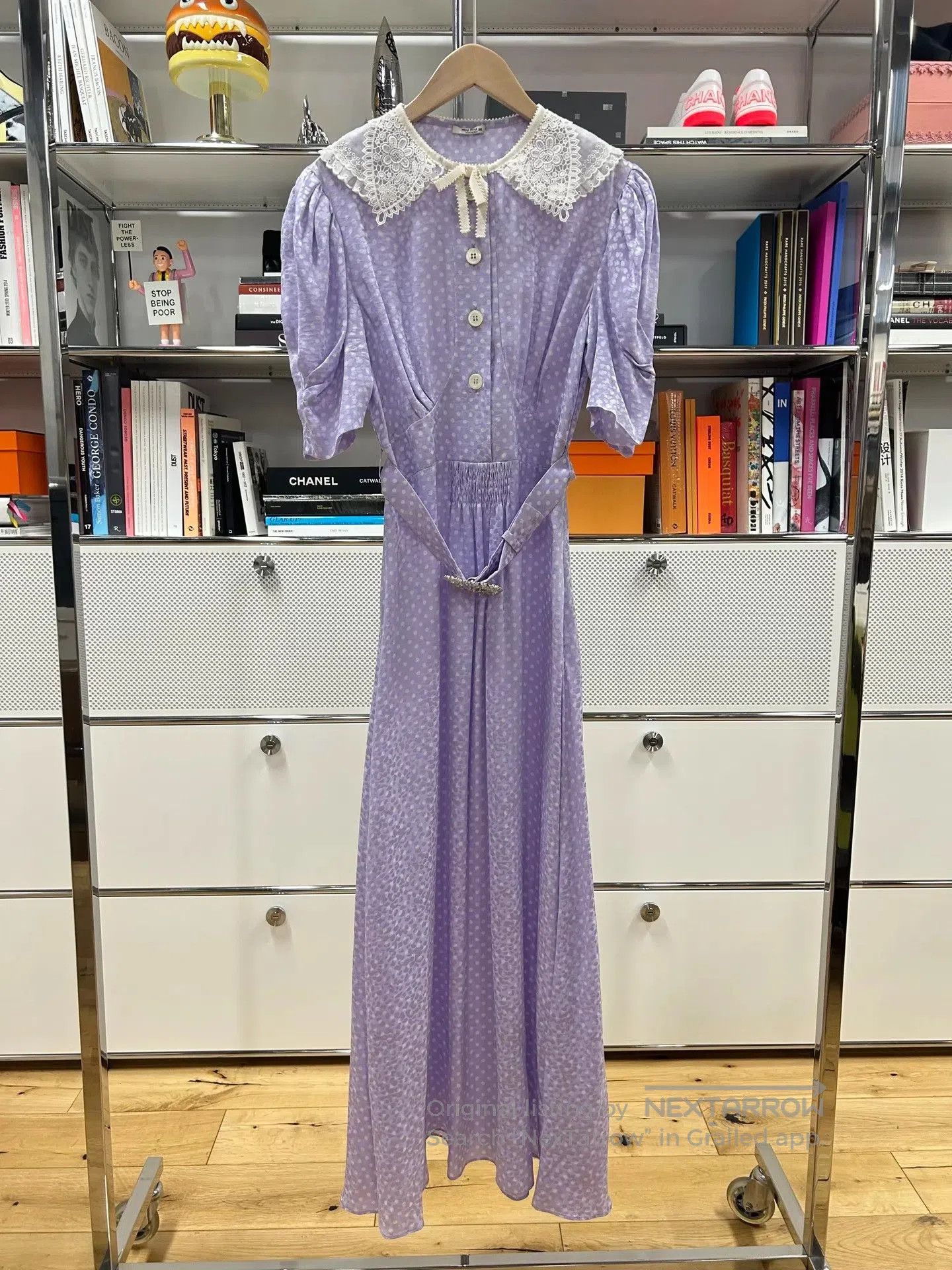 Miu Miu MiuMiu Purple Polka Dot Silk Dress. Size S / US 4 / IT 40 - 1 Thumbnail