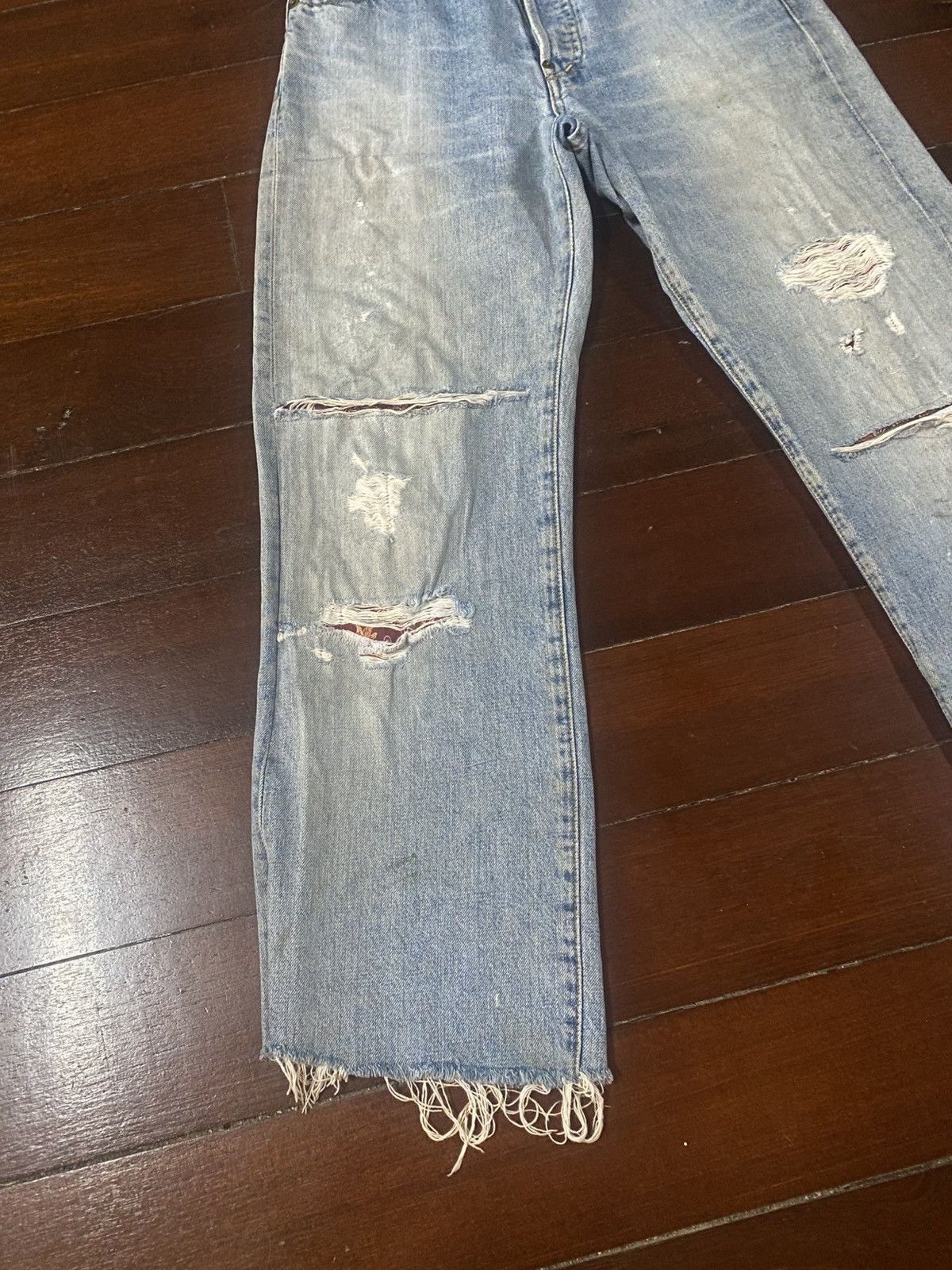 Levi's Vintage Clothing Vintage Levi’s Big E 702 XX Selvedge Distressed Repair Jeans Size US 31 - 3 Thumbnail