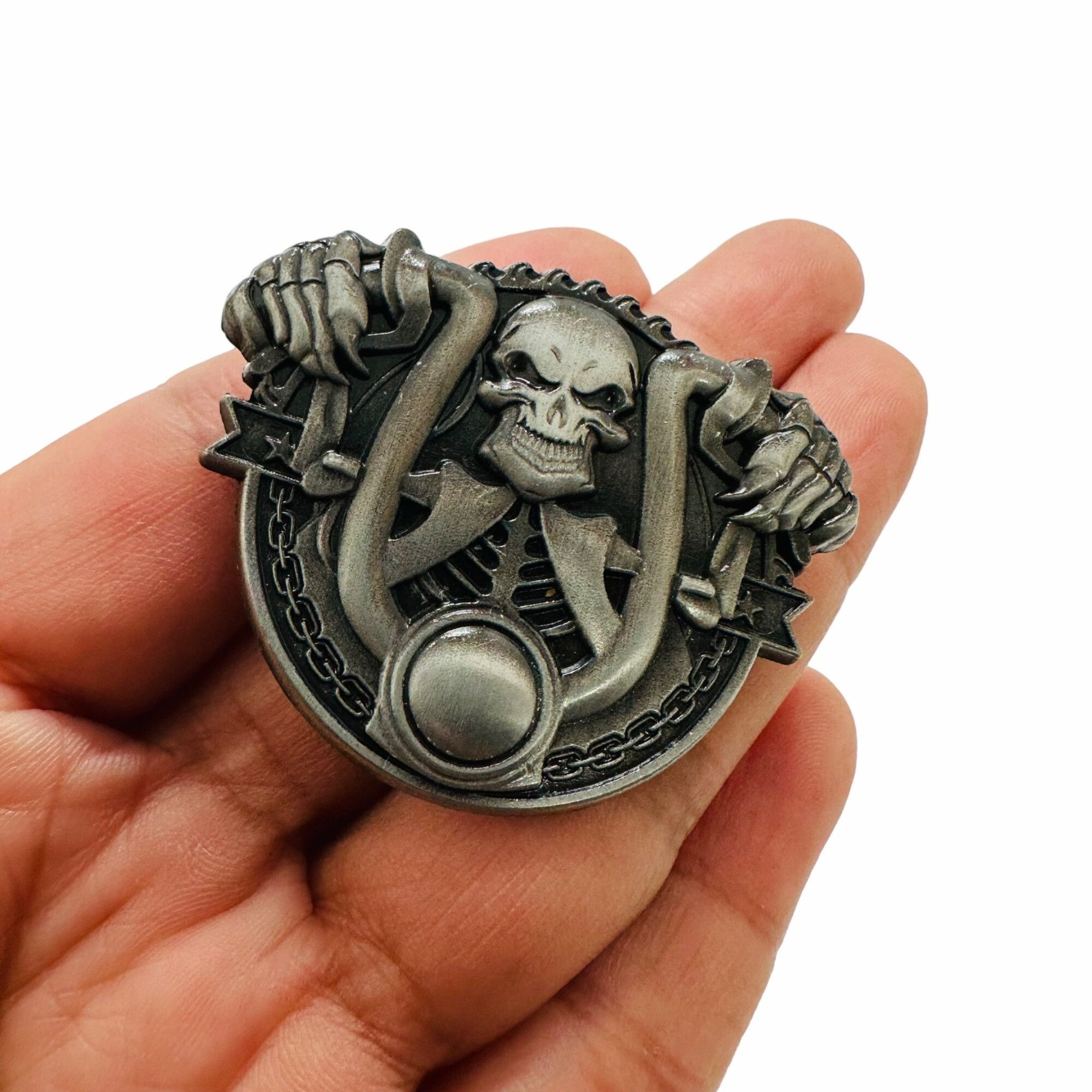 Other 🤩Skeleton & Horseshoe Metal Pin Brooch - Vintage punk style Size ONE SIZE - 2 Thumbnail