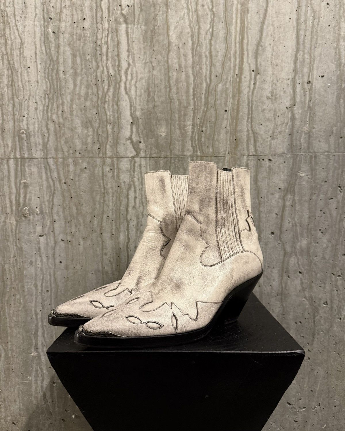 Enfants Riches Deprimes Rose Tip Midnight Cowboy Boots White