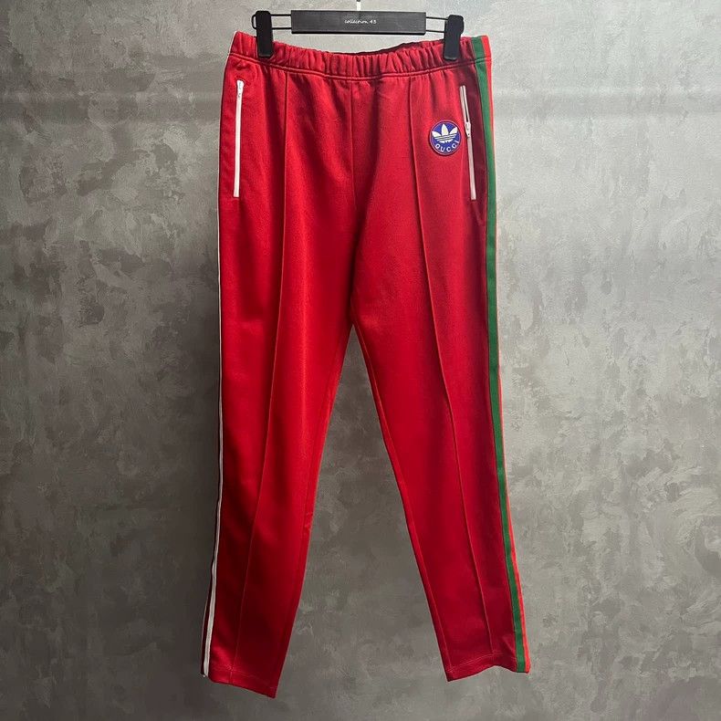 Gucci Gucci Adidas' latest red solid color logo printed casual pa Size US 30 / EU 46 - 1 Thumbnail