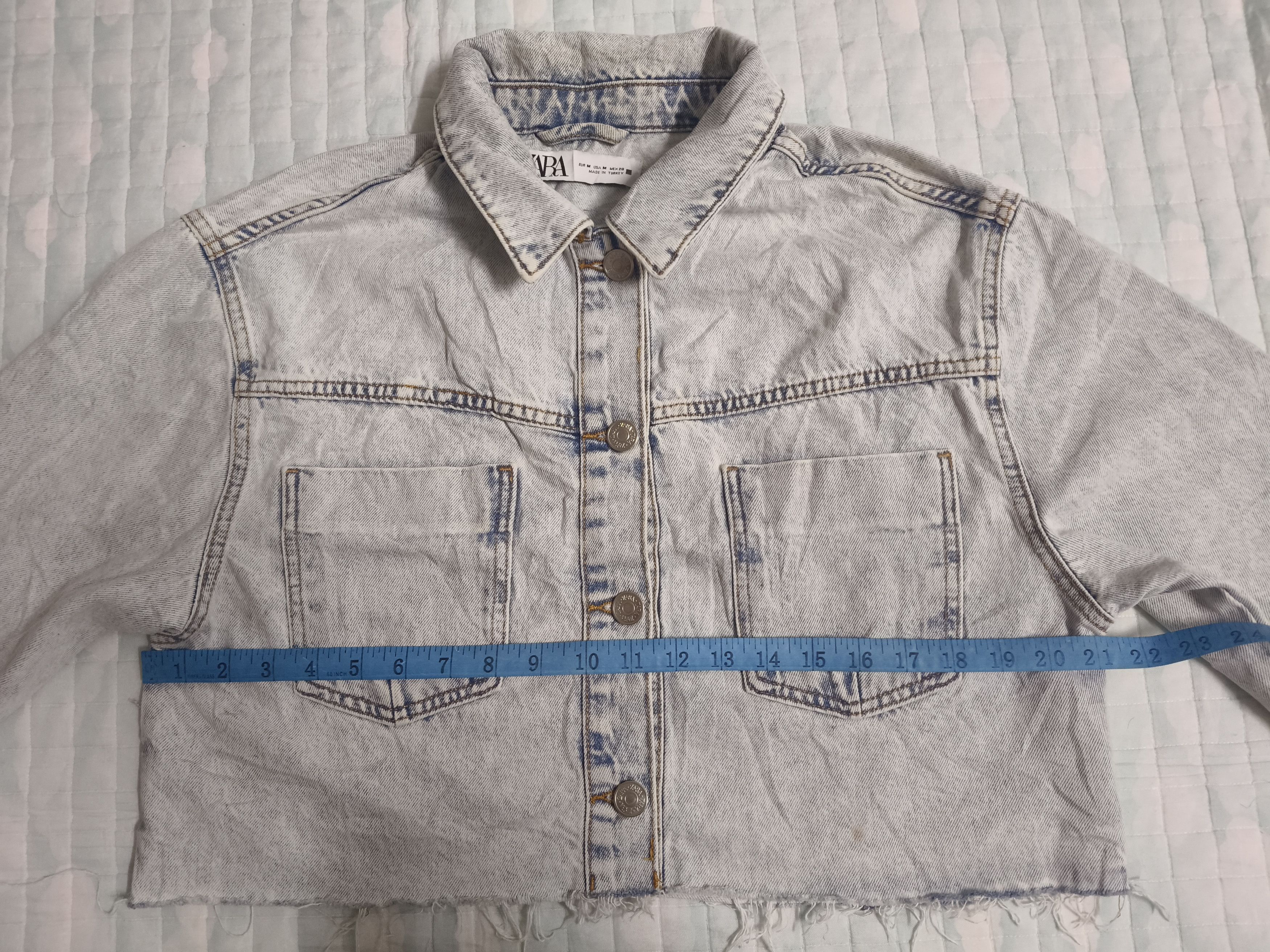 Zara Zara Cropped Denim Jacket Size M / US 6-8 / IT 42-44 - 13 Thumbnail