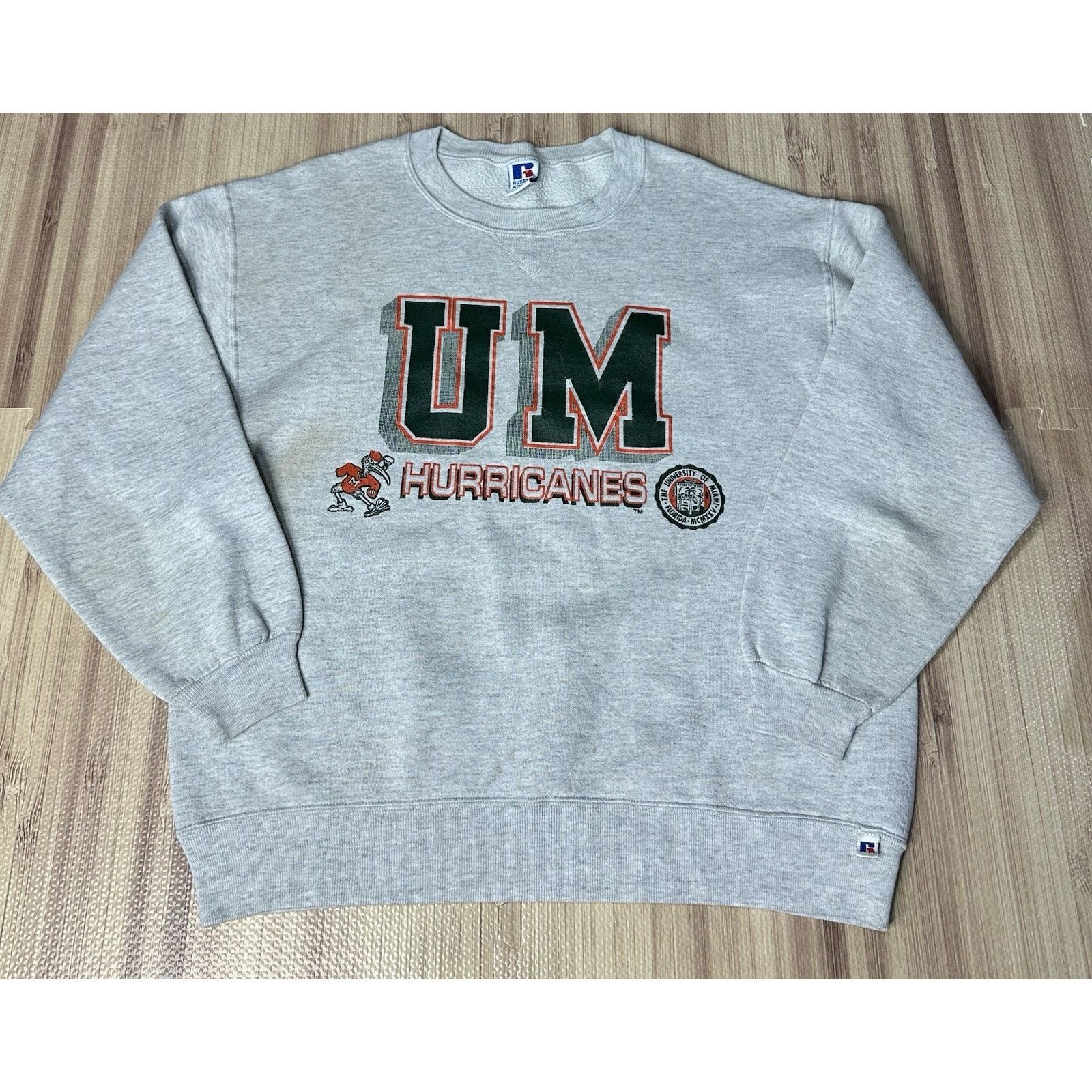 Russell Athletic Vintage University of Miami Hurricanes Sweatshirt Size XXL Size US XXL / EU 58 / 5 - 1 Thumbnail