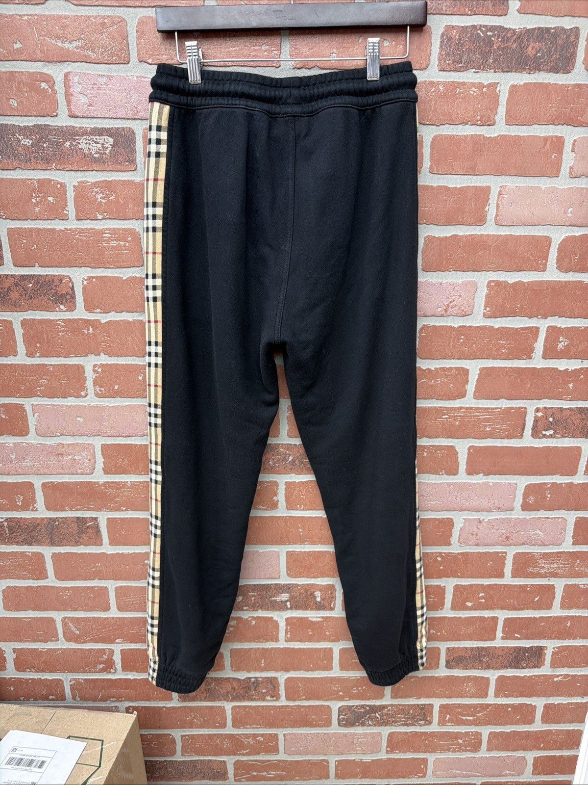 Burberry Burberry Vintage Check Panel Cotton Sweatpants black sz XS Size US 27 - 6 Thumbnail