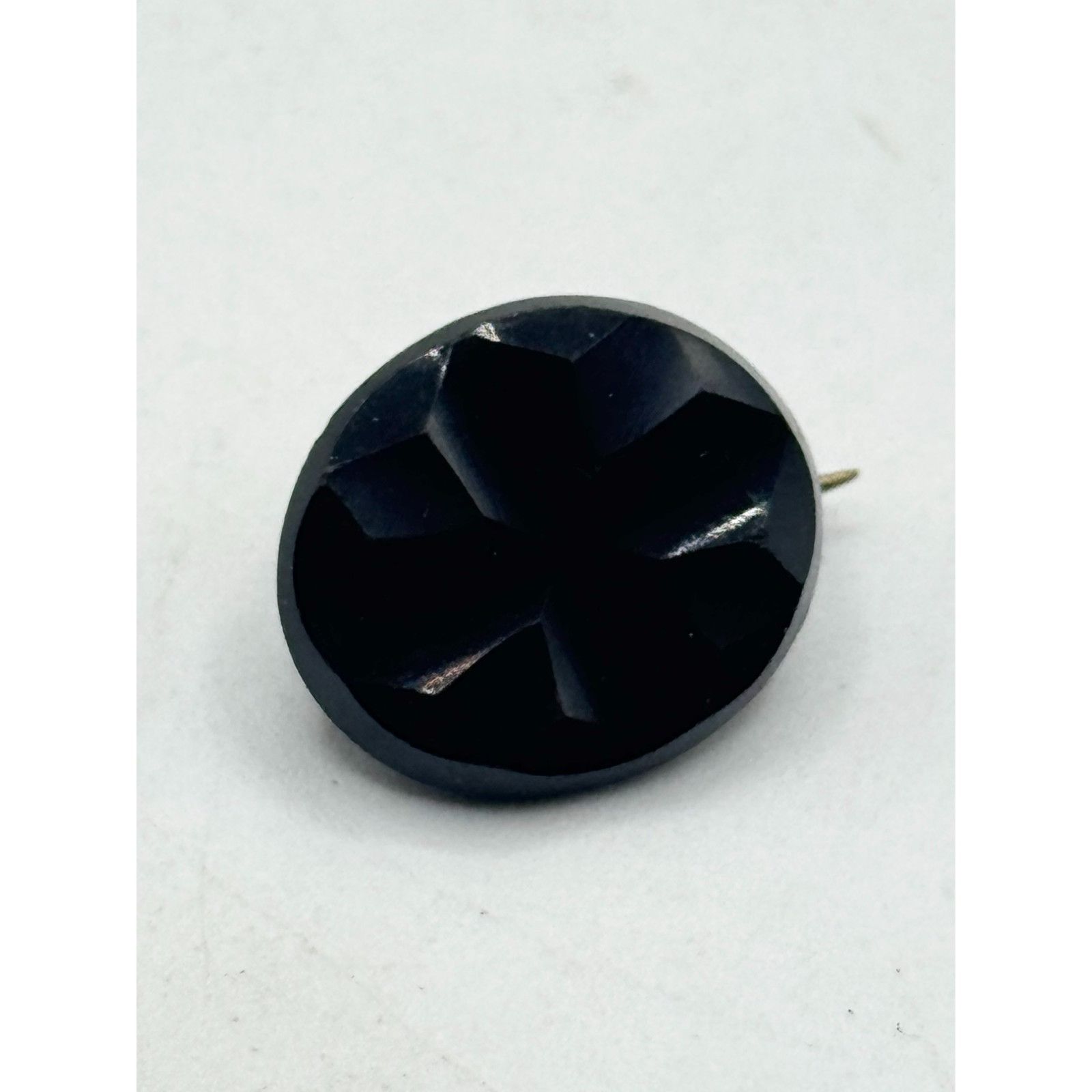 Vintage Antique Victorian black jet carved cross mourning pin Size ONE SIZE - 5 Thumbnail
