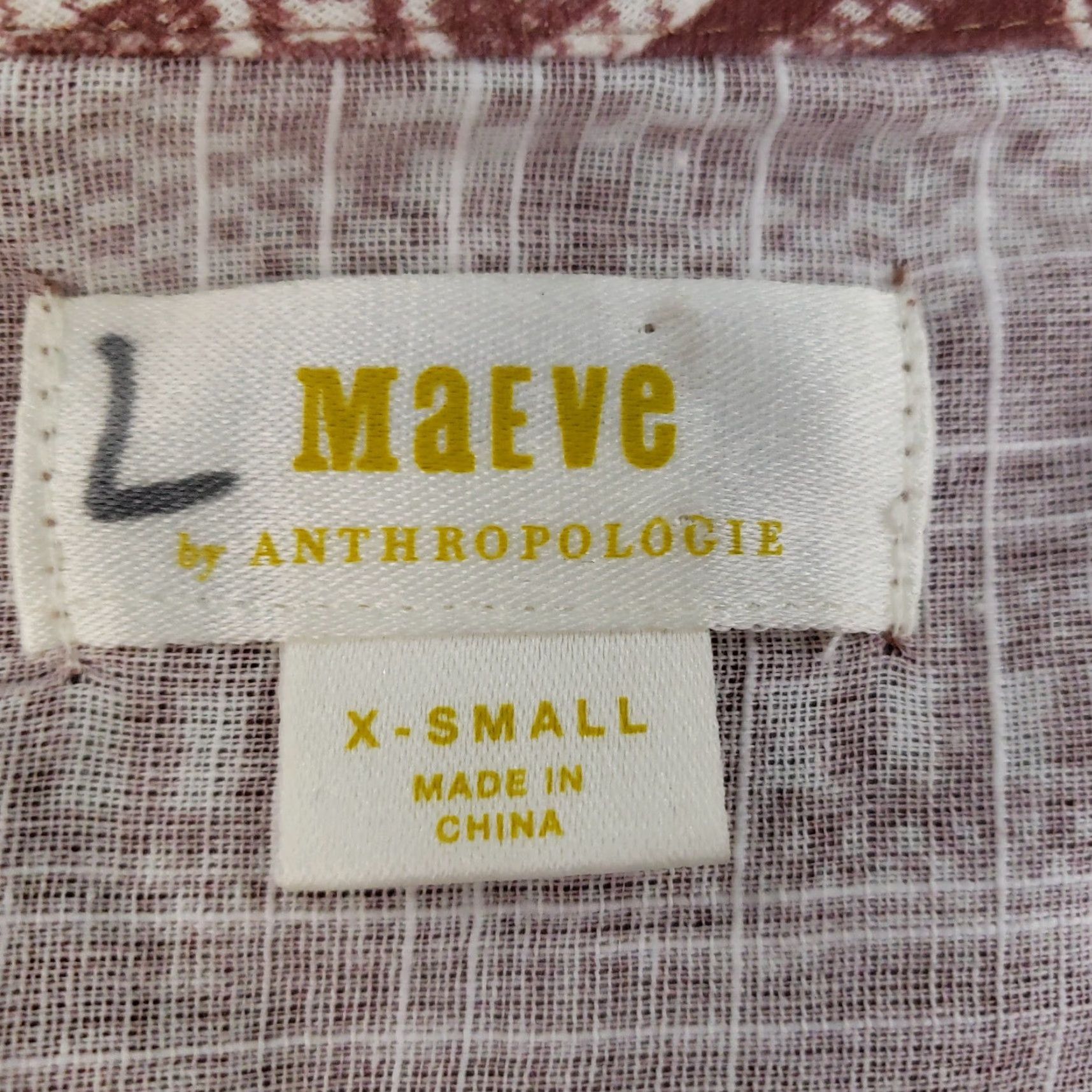 Vintage Maeve Anthropologie Dress Womens XS Brown White Boho Flutter Sleeve Mini Size XS / US 0-2 / IT 36-38 - 6 Thumbnail