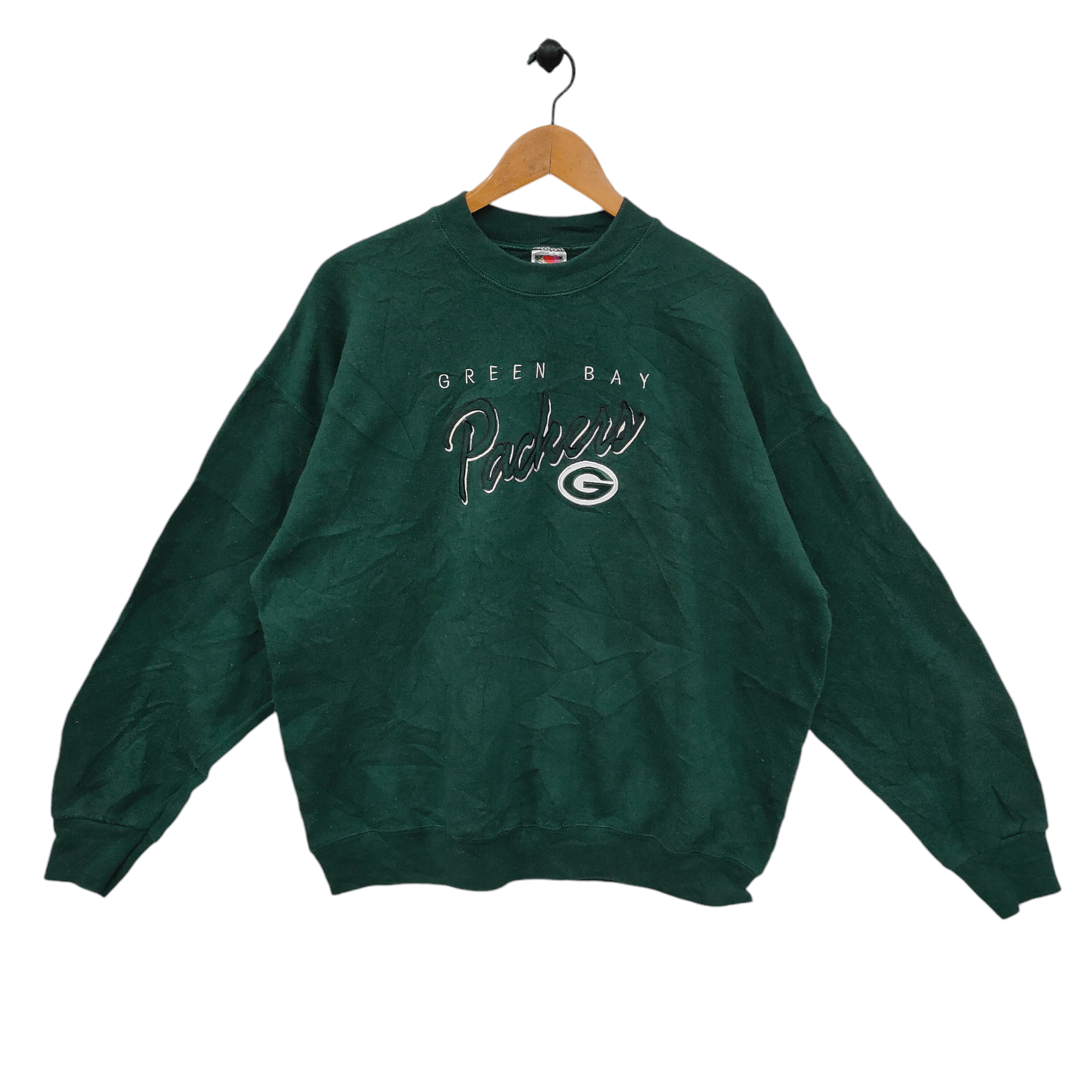 Fruit Of The Loom × NFL × Vintage 90s Green Bay Packers Sweatshirt Vintage NFL Embroidery Size US XL / EU 56 / 4 - 1 Thumbnail