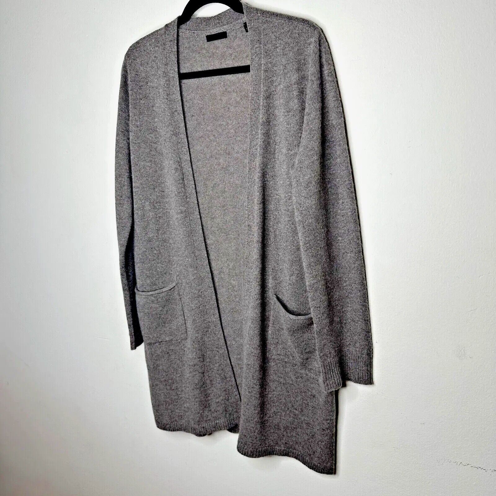 ATM ATM Gray Cashmere Open Long Sleeve Pockets Side Slits Med Size M / US 6-8 / IT 42-44 - 4 Thumbnail