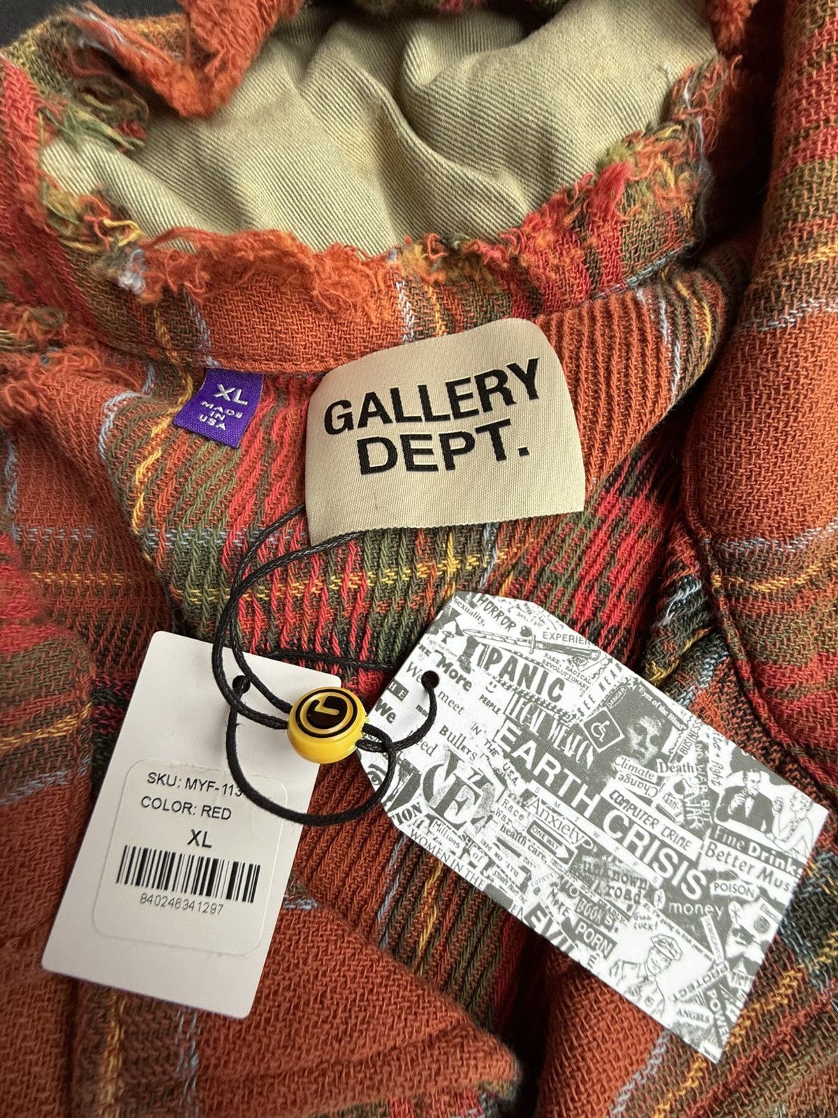 Gallery Dept. Gallery Dept Marley Distressed Checked Cotton-Flannel Shirt Size US XL / EU 56 / 4 - 23 Thumbnail