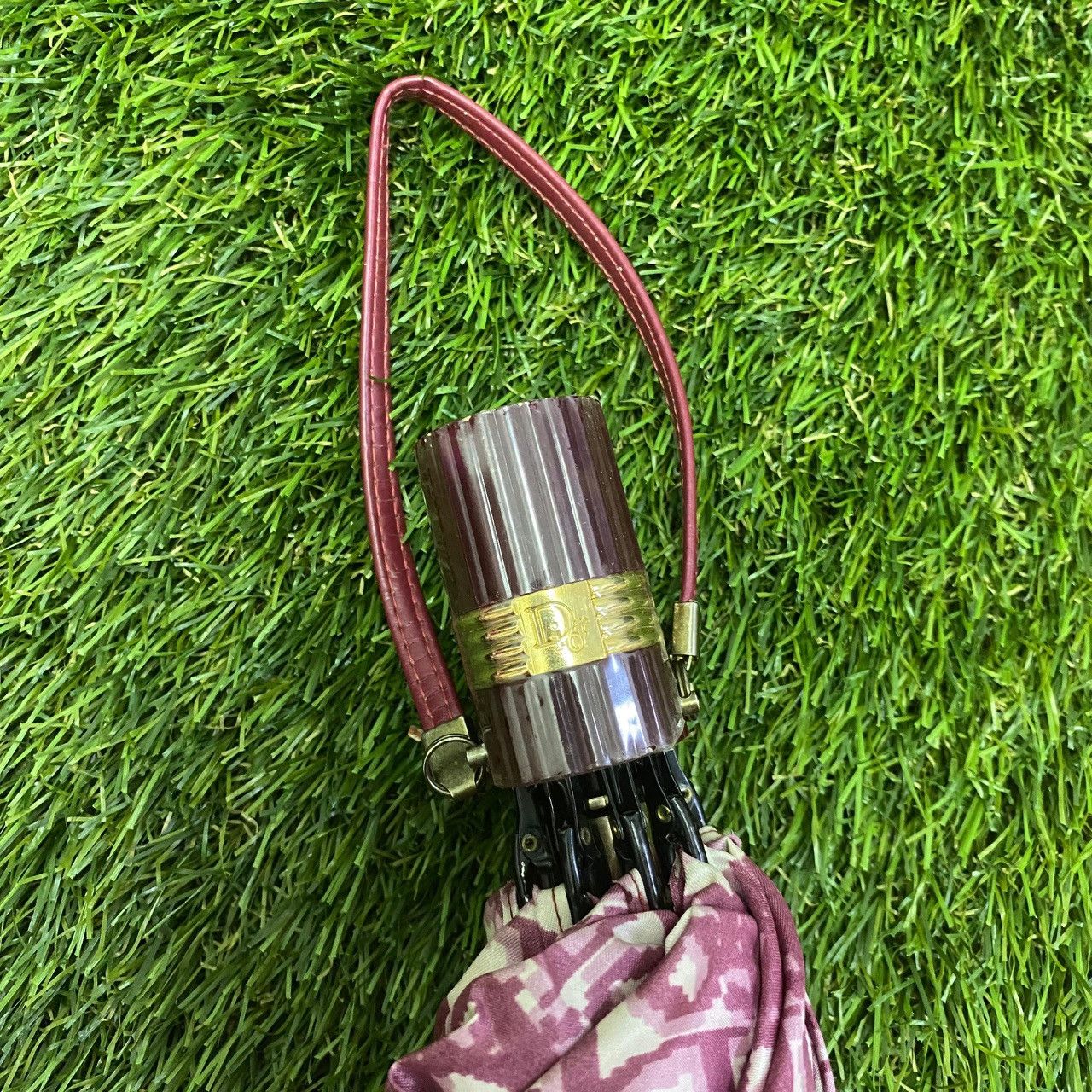 Christian Dior Monsieur Dior Vintage Umbrella Japan Oblique CD Gold Accent 80s Size ONE SIZE - 5 Thumbnail