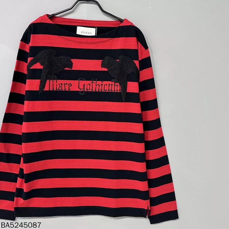 Gucci Gucci Red and black striped parrot embroidered long sleeves Size US M / EU 48-50 / 2 - 3 Thumbnail