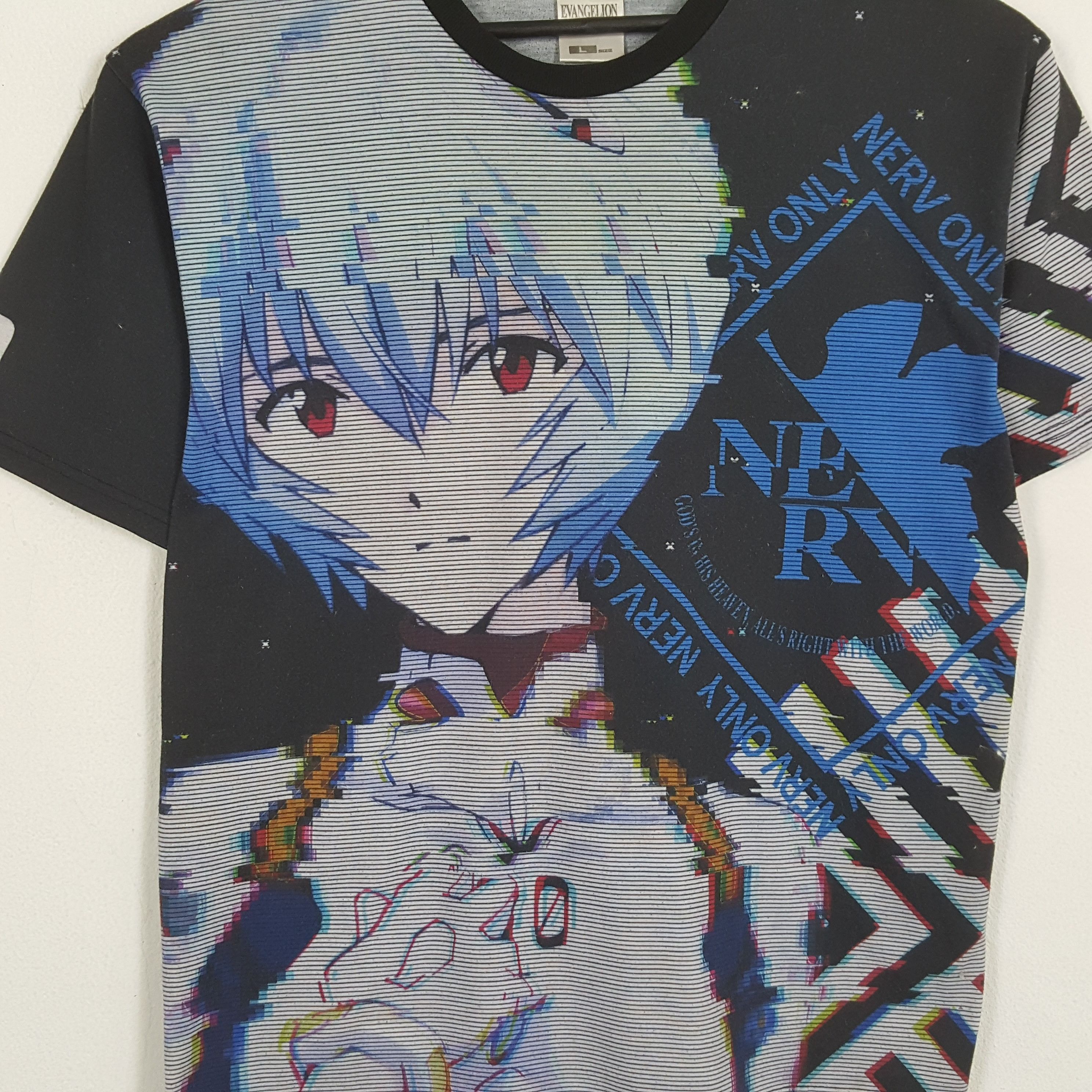 Sci-Fi Fantasy × Vintage EVANGELION Japanese Anime Cartoon Fullprint Design Tshirt Size US L / EU 52-54 / 3 - 2 Thumbnail