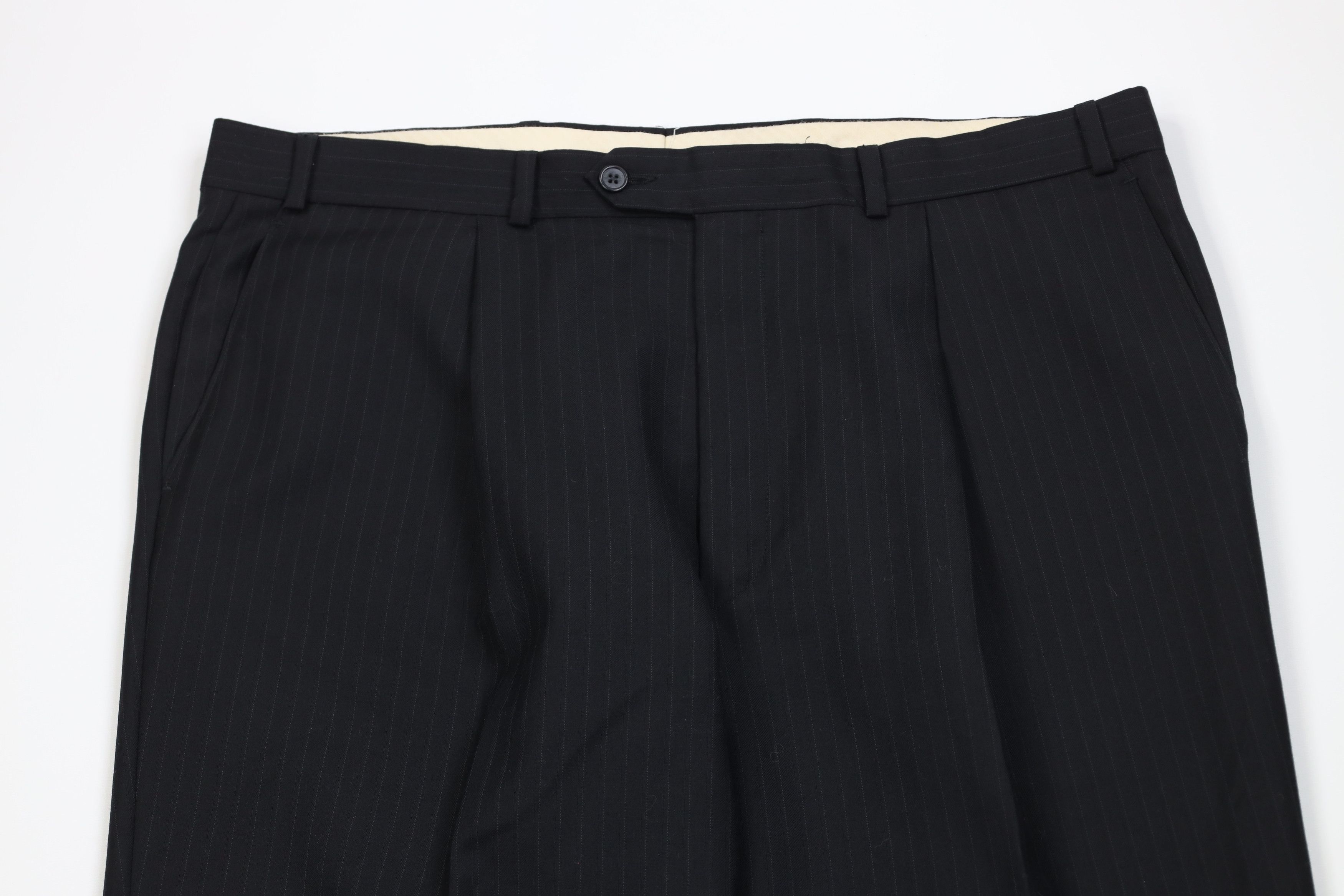 Vintage Vintage 90s Streetwear Wool Knit Wide Leg Chino Pants Black Size US 38 / EU 54 - 2 Thumbnail