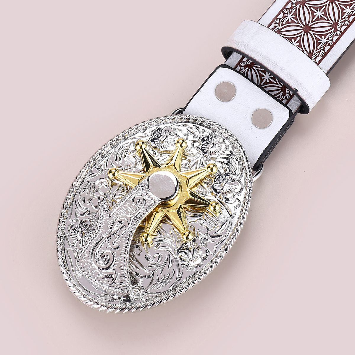 Designer Dark Vintage Belt Riveted Belts Menswear Accessories Size ONE SIZE - 3 Thumbnail