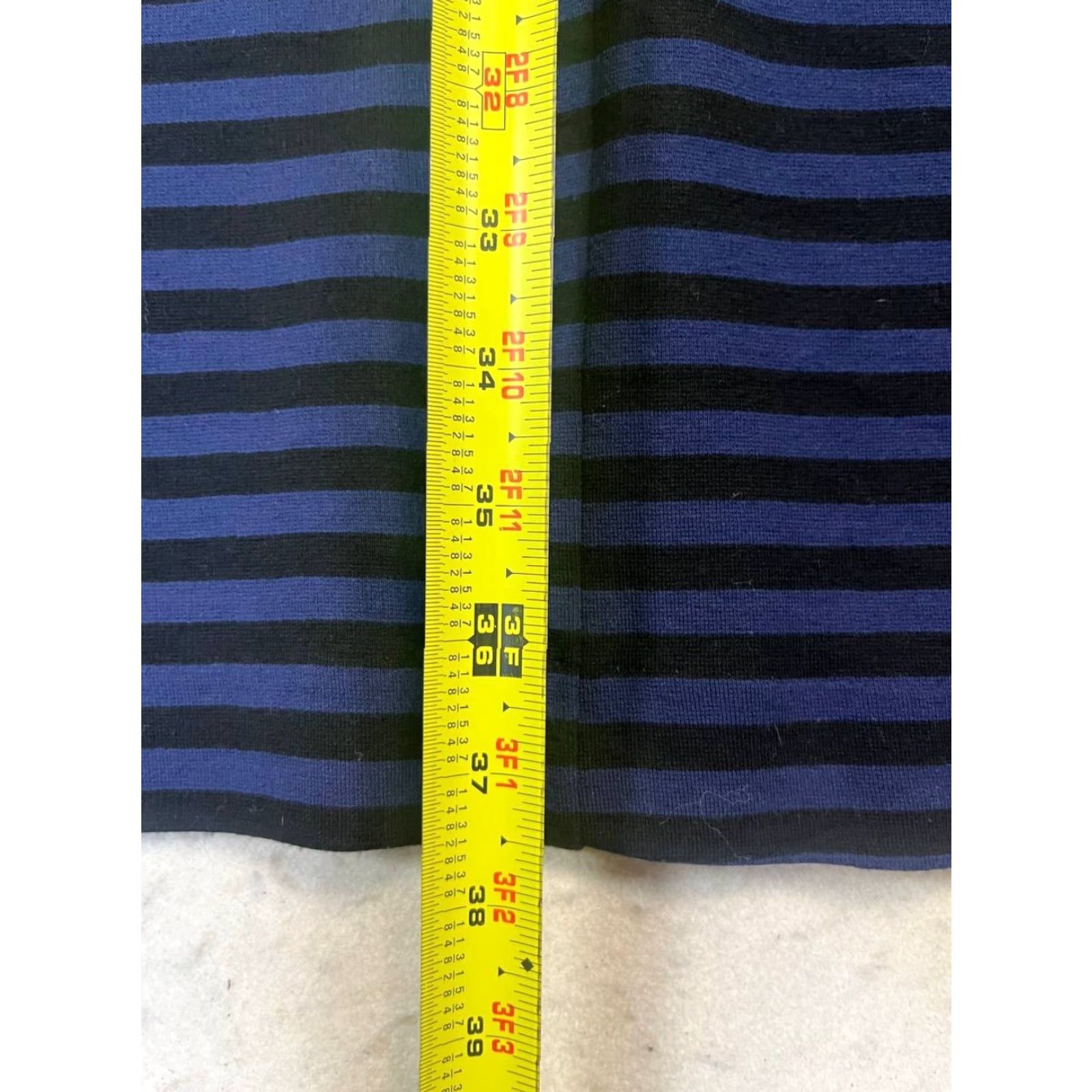 Nicole Miller Nicole Miller Artelier Women Dress Striped Long Sleeve Round Neck Zip Knee Length Stretch L Multicolor Sheath Casual Workwear$ Size L / US 10 / IT 46 - 5 Thumbnail