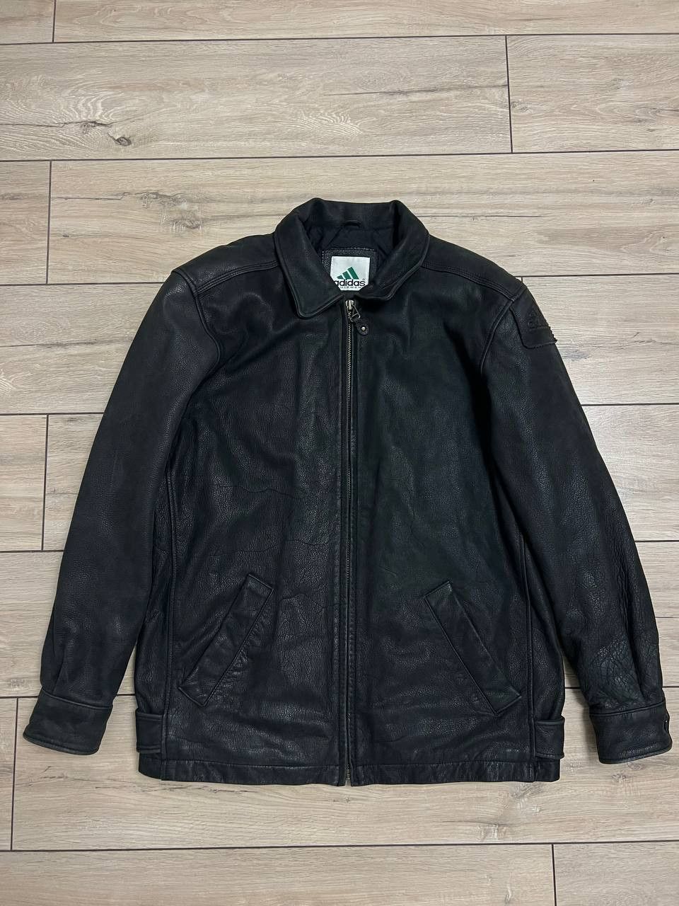 Adidas Vintage 90s Adidas Equipment Spellout Logo Leather Jacket M Size US S / EU 44-46 / 1 - 11 Thumbnail