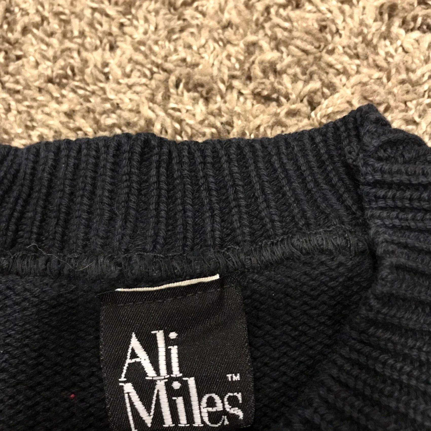 Vintage VINTAGE Ali Miles Sweater L Adult Black Cotton 1990s Designer Mens Size L / US 10 / IT 46 - 2 Thumbnail