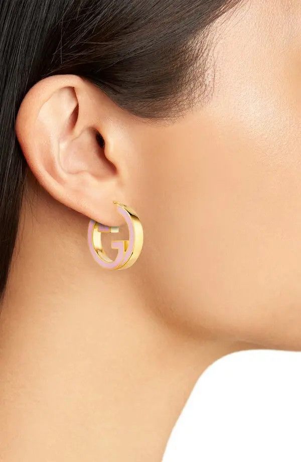 Gucci oc11z0126 Size: OS / Blondie Hoop Earrings In Pink Size ONE SIZE - 4 Thumbnail