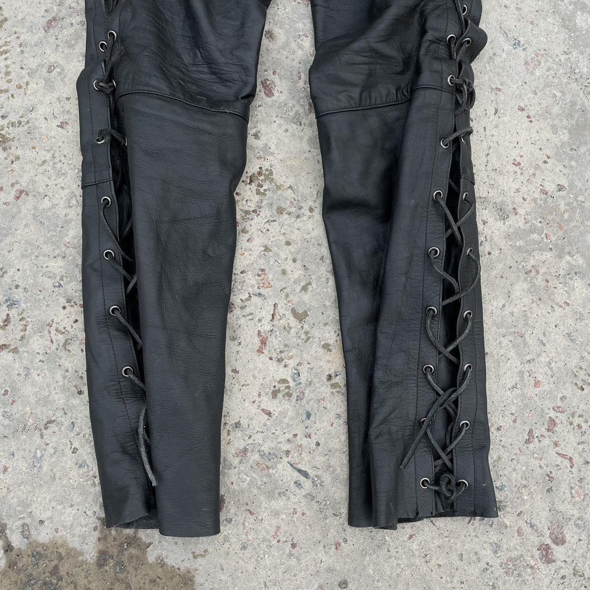 Vintage Vintage Moto Pants 52 Real Leather Hype Jeans 90s USA Y2K Size US 32 / EU 48 - 10 Thumbnail