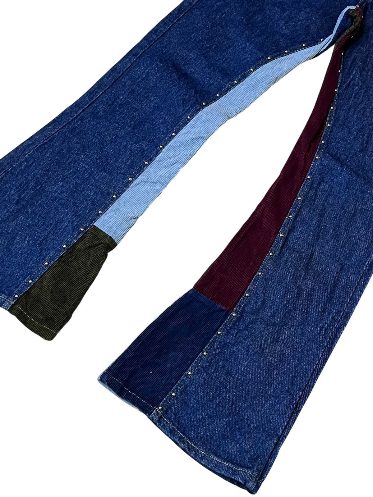 Japanese Brand sick🔥BEBE x KOSIUKO corduroy patchwork & bead flared jeans Size US 34 / EU 50 - 4 Thumbnail