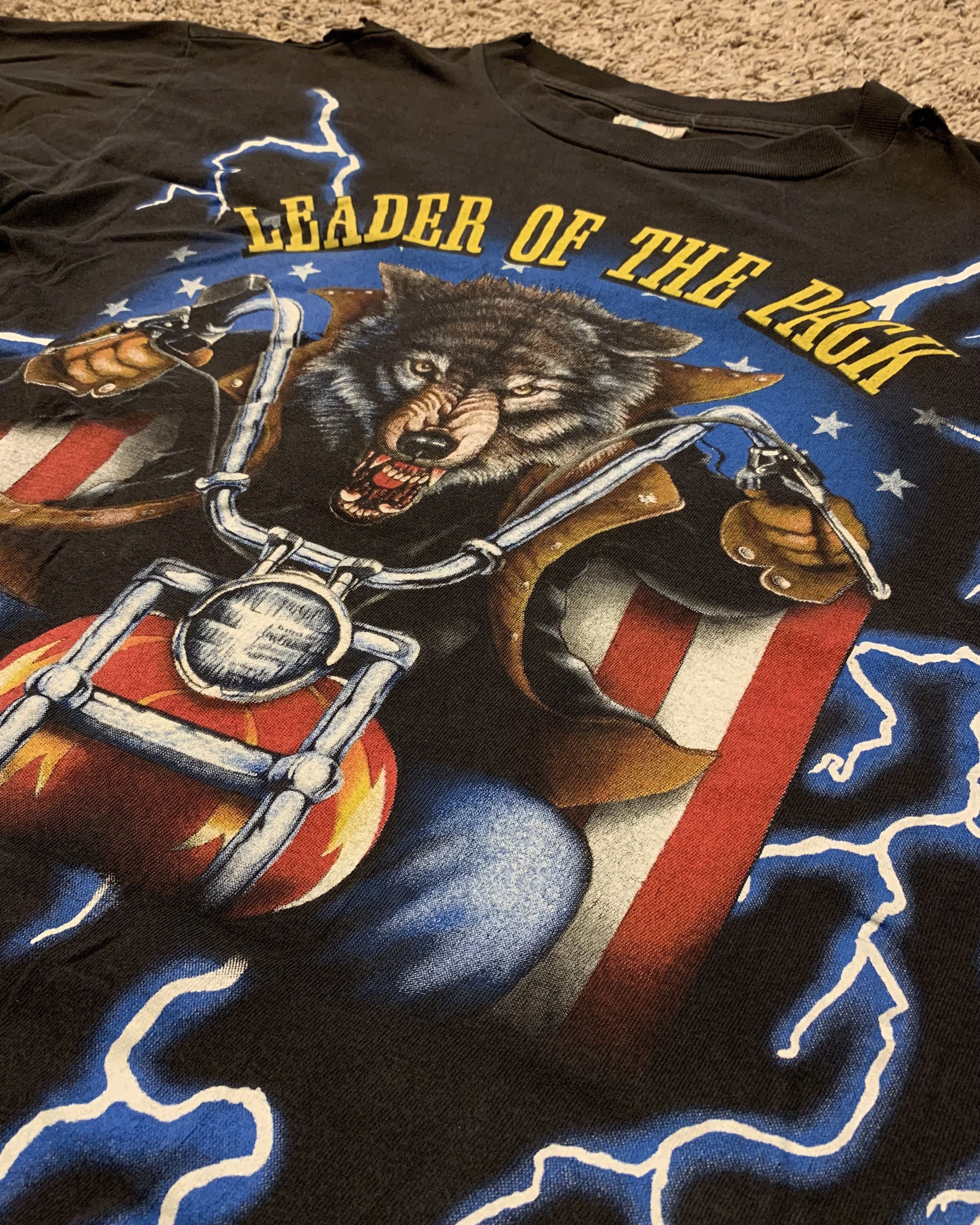 Vintage VINTAGE "LEADER OF THE PACK" T-SHIRT Size US L / EU 52-54 / 3 - 3 Thumbnail
