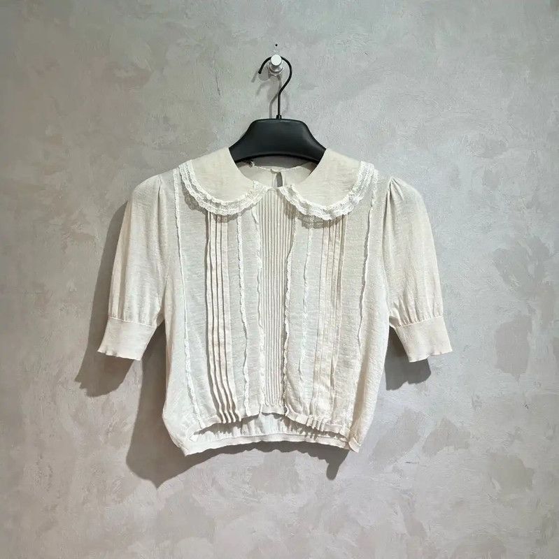 Miu Miu Miu Miu Cream Cashmere Knit Sweater 0089 Size M / US 6-8 / IT 42-44 - 1 Thumbnail