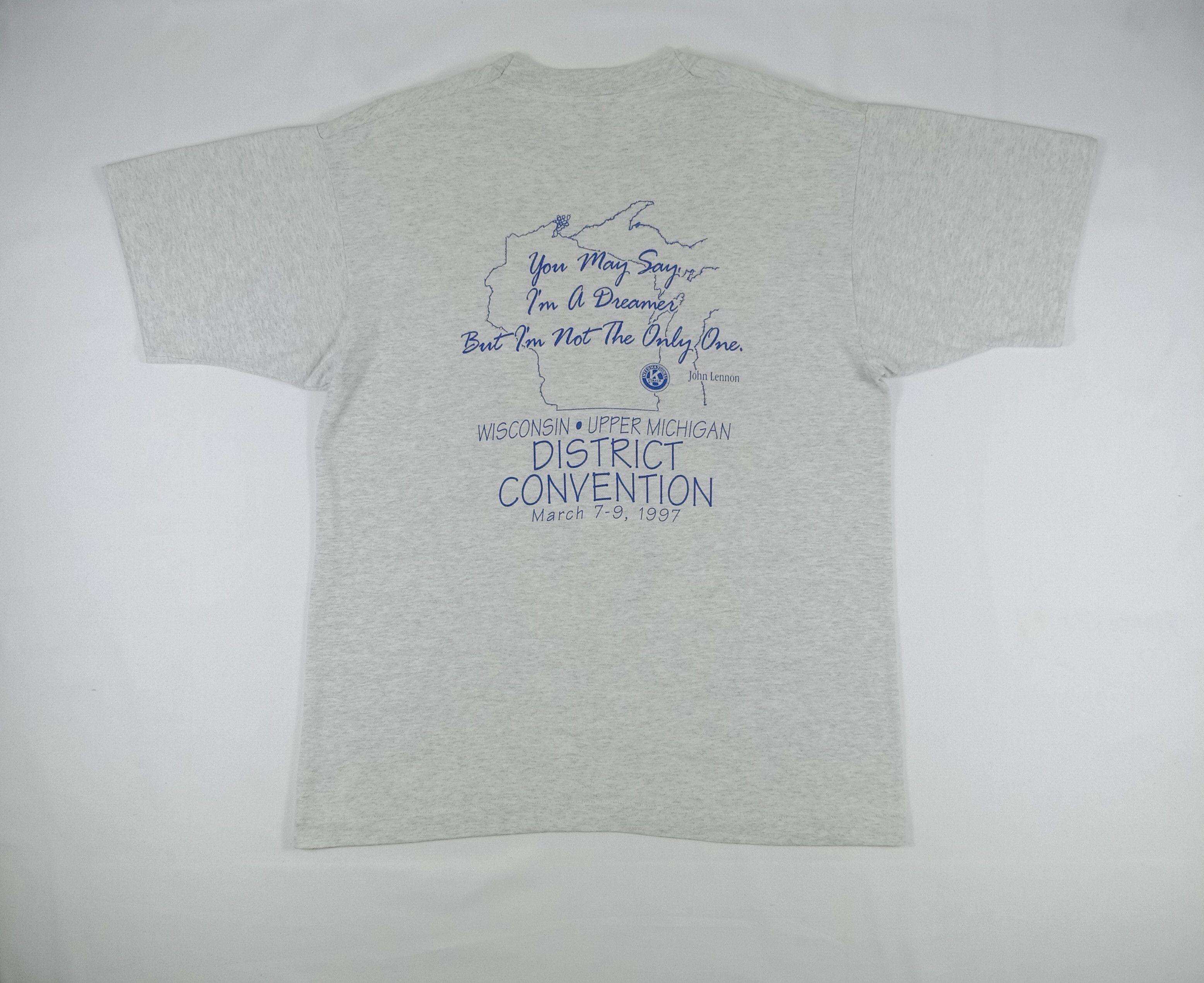 Fruit Of The Loom Vintage 1997 John Lennon Imagine Lyrics T Shirt Size US L / EU 52-54 / 3 - 1 Thumbnail