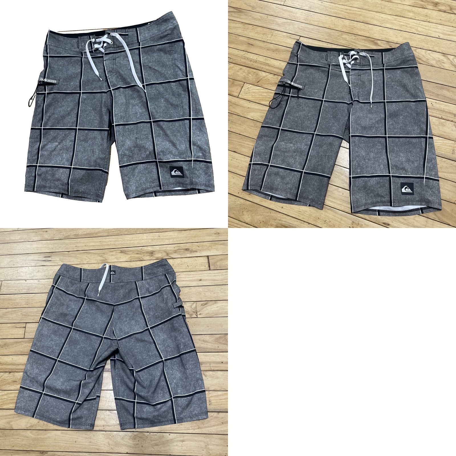 Quiksilver VINTAGE QUIKSILVER Board Shorts Men 30 Gray Black Plaid Active Swim Trunks Surf 30x10 Mens Size US 30 / EU 46 - 11 Thumbnail