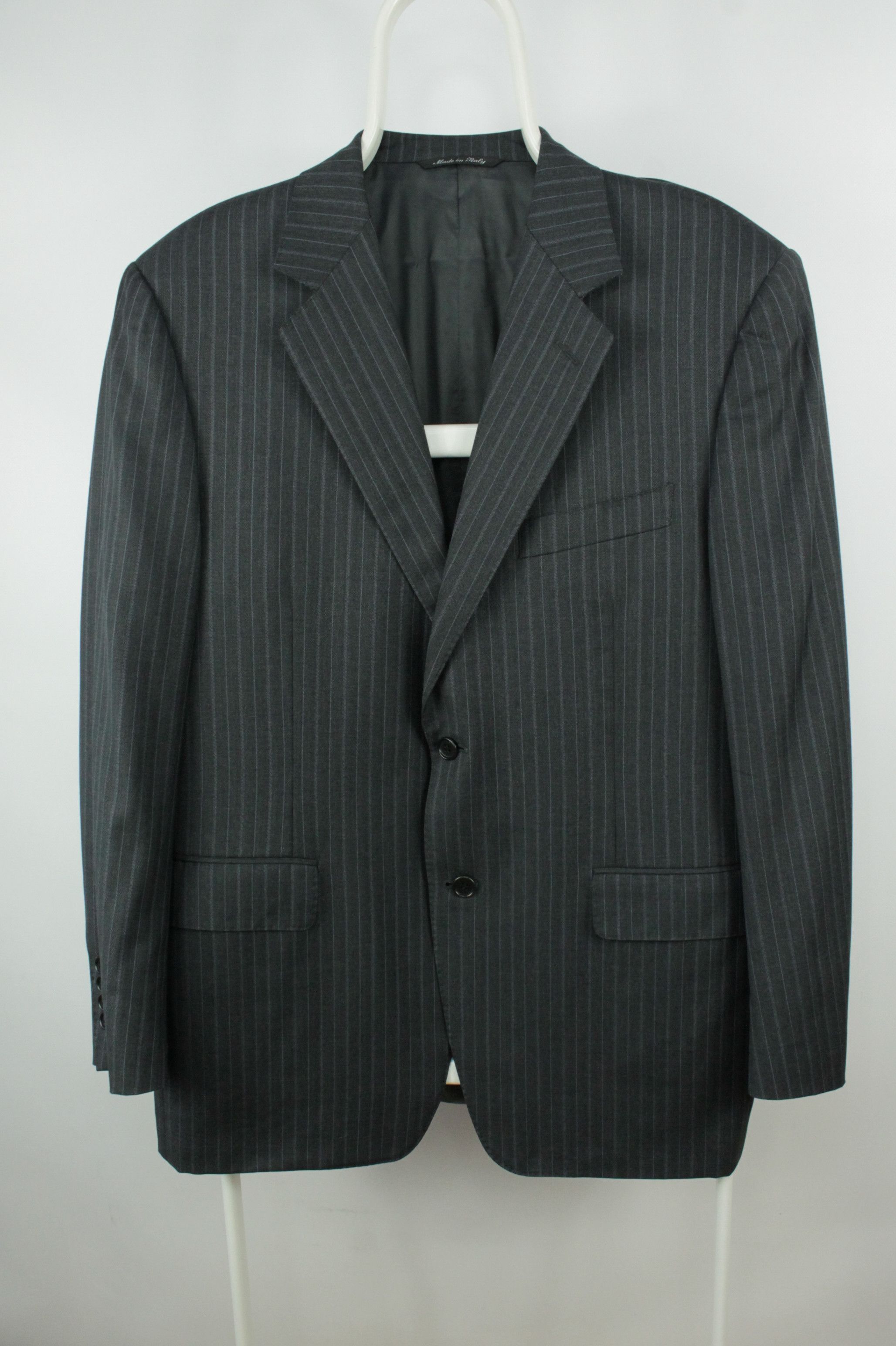 Canali Canali Gray Wool Striped Blazer Jacket Men's Size US M / EU 48-50 / 2 - 1 Thumbnail
