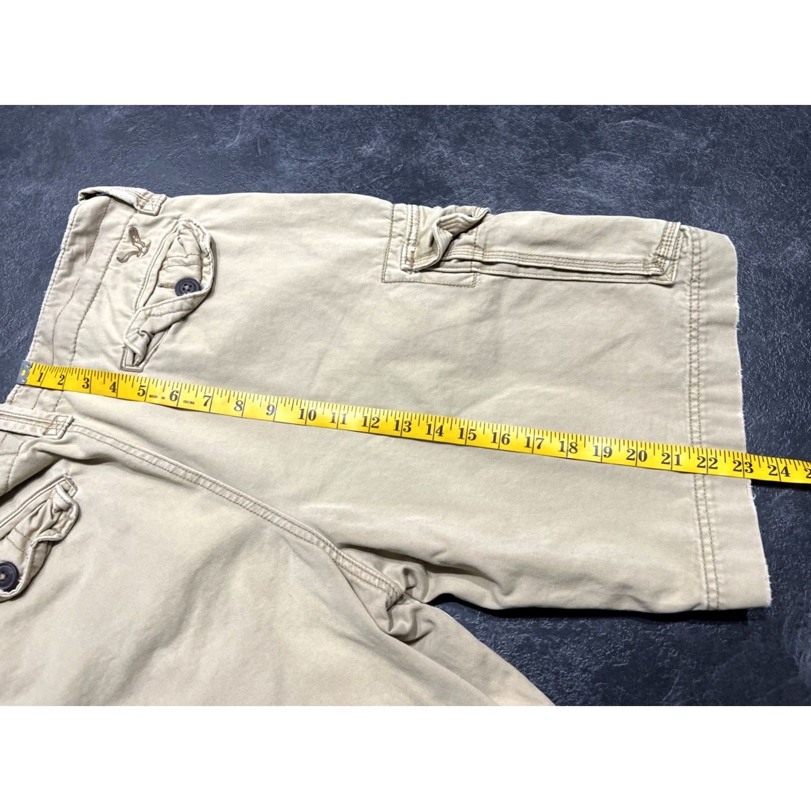 Vintage AMERICAN EAGLE Cargo Shorts Mens Size 32 Tan Brown Cotton Flat Front Belt Loops 9in Inseam Regular Modern Casual Vintage: No Size US 32 / EU 48 - 6 Thumbnail