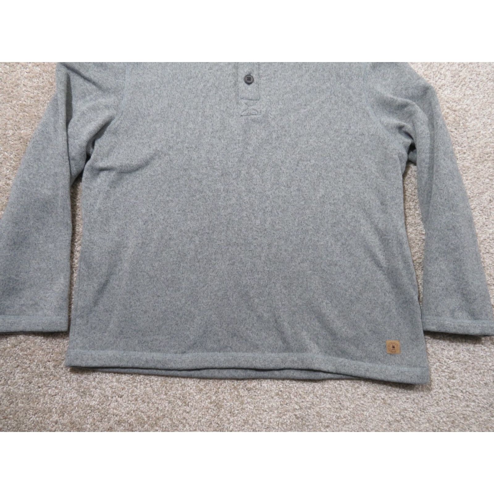 Vintage G.H. Bass & Co Sweater Mens XL Gray Knit 1/4 Button Pullover Outdoor Hiking Ski Mock Neck Zip Size US XL / EU 56 / 4 - 2 Thumbnail