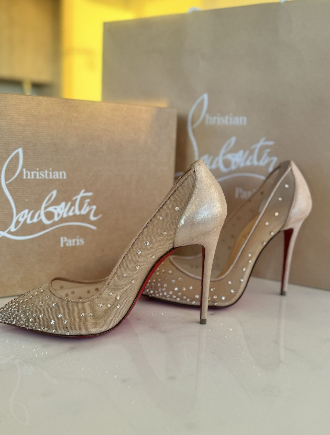 Christian Louboutin Christian Louboutin Follies Strass - Nude | Size 36 Size US 6 / IT 36 - 2 Thumbnail