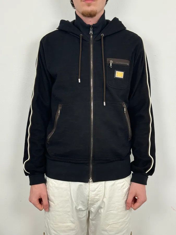Dolce & Gabbana 2010s Dolce & Gabbana Black Classic Zip-up Hoodie Size US M / EU 48-50 / 2 - 2 Thumbnail