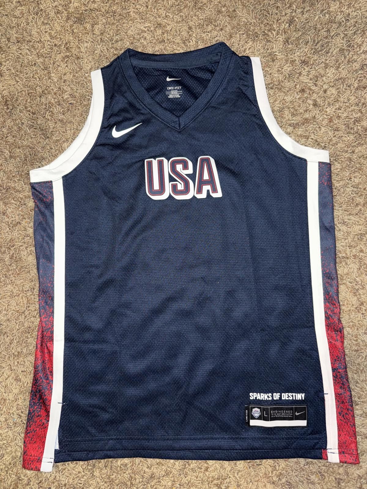 Nike Nike Big Kids (Unisex) Team USA Olympics Red Basketball Limited Jersey Sample Size US L / EU 52-54 / 3 - 1 Thumbnail
