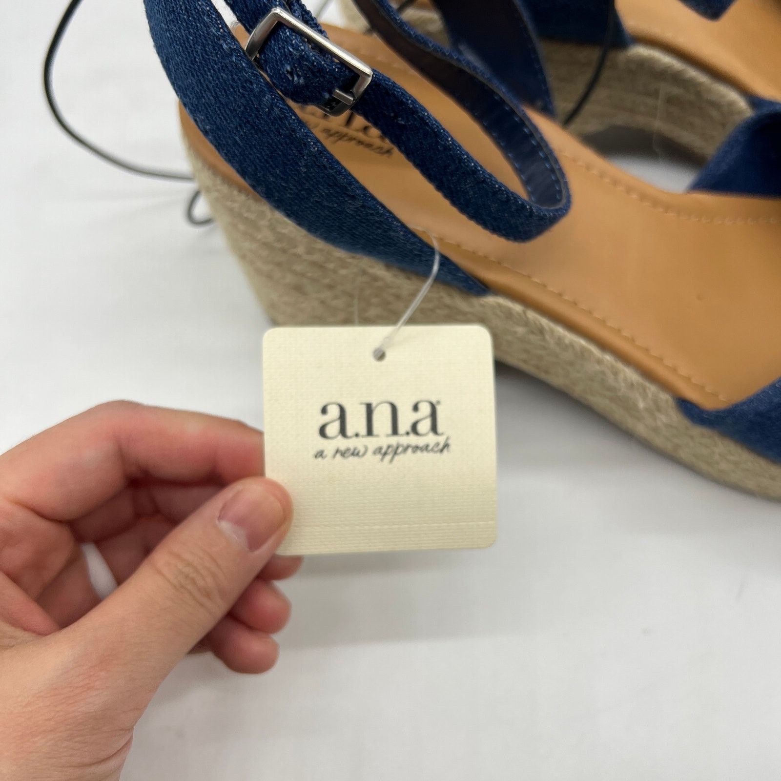 Other a.n.a Womens Dukes Heeled Sandals Denim Blue Size 11M Size US 11 / IT 41 - 4 Thumbnail