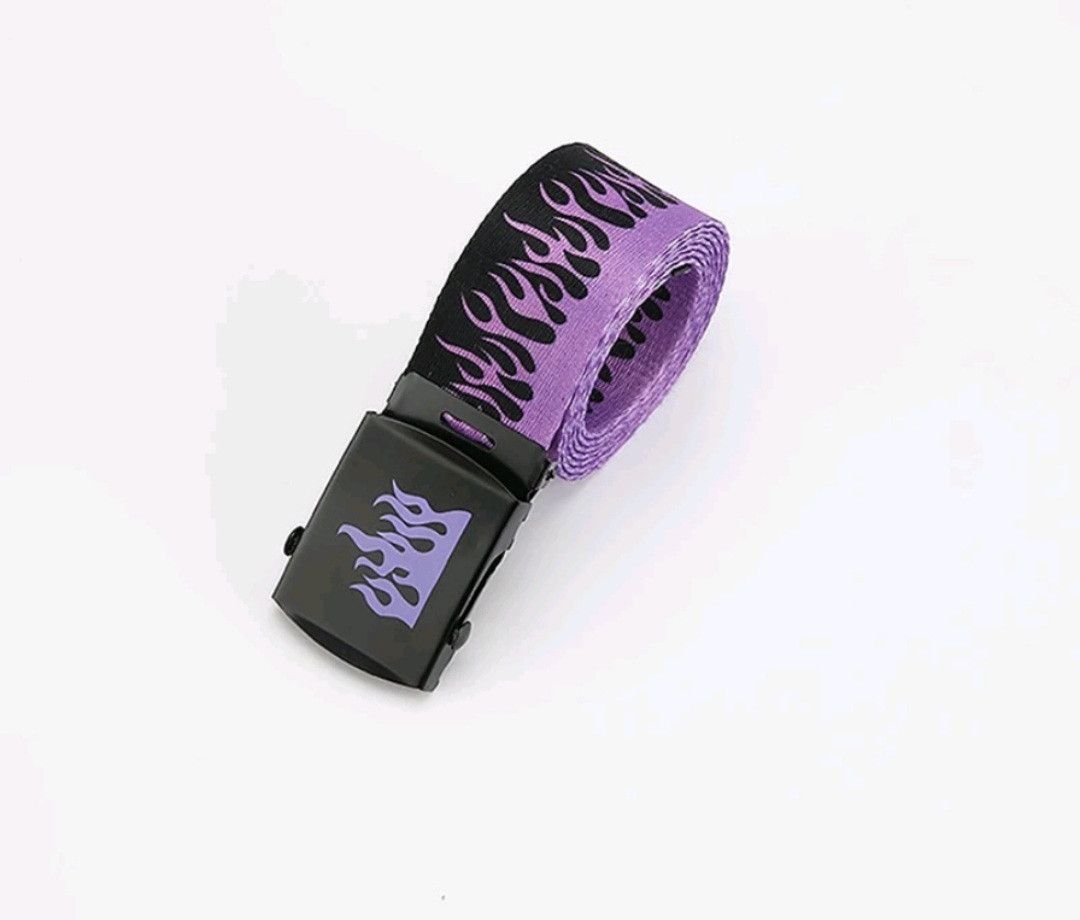 Japanese Brand 💥Flame pattern purple colour harajuku streetwear belt Size ONE SIZE - 1 Preview