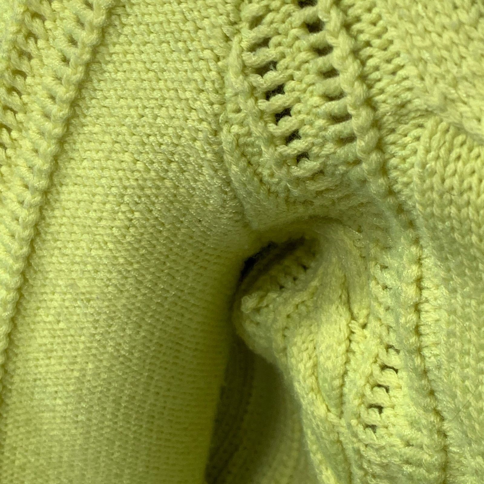 Alice + Olivia L Yellow Neon Wool Blend Cable Knit Turtleneck Sweater Size L / US 10 / IT 46 - 8 Thumbnail